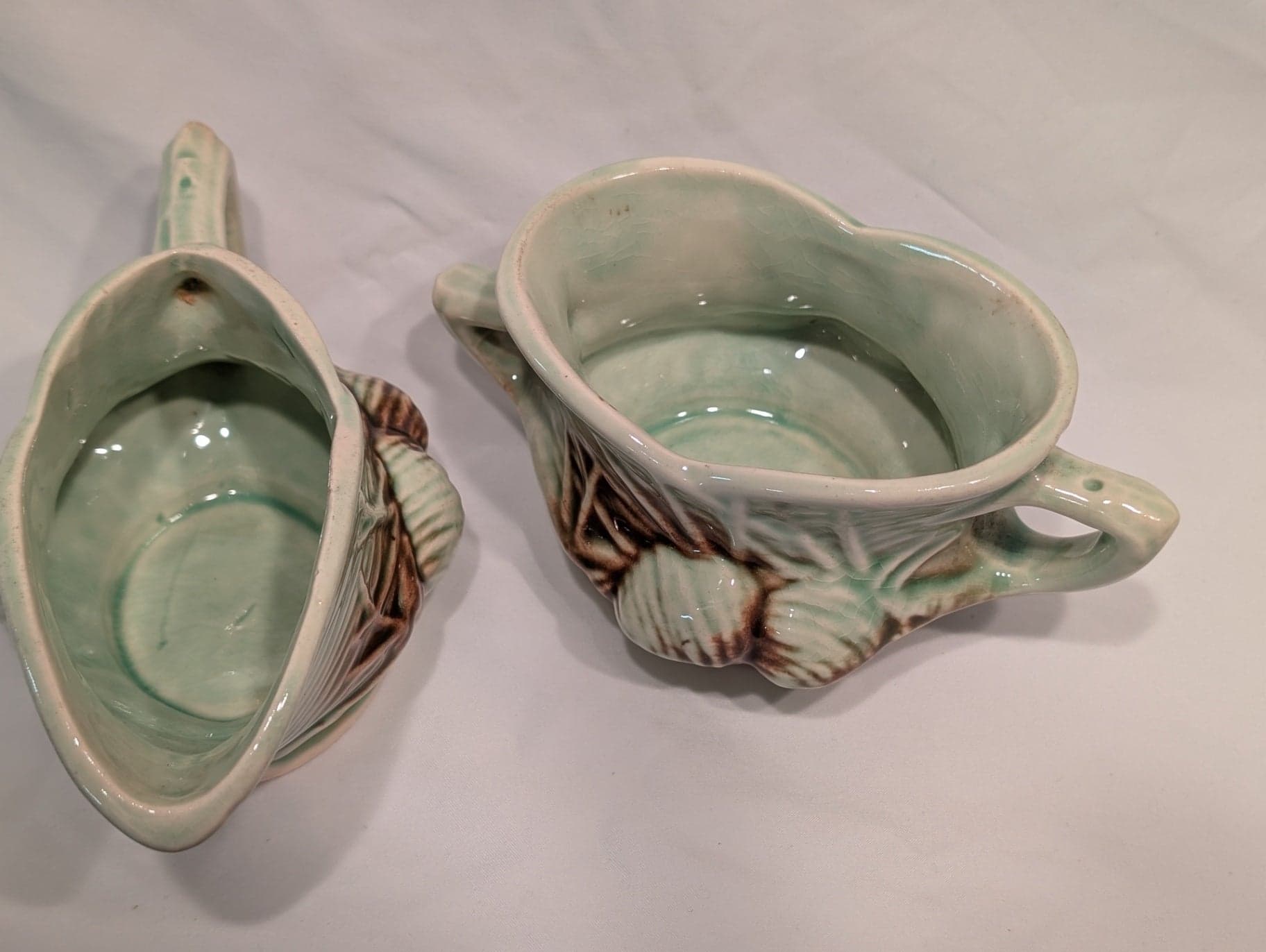 Vtg McCoy Pine cone Creamer Set - Thumbnail 6