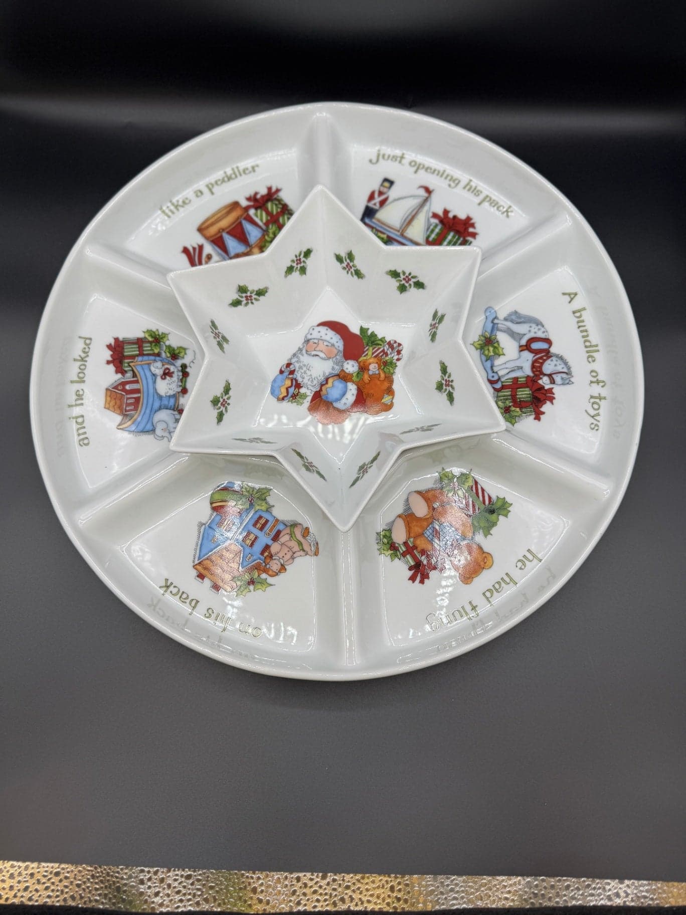 Portmeirion Christmas Story Chip & Dip - Thumbnail 2