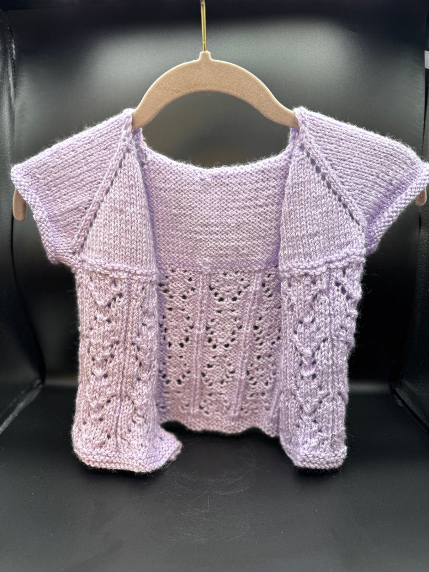 Handmade Lilac Baby Cardigan - Image 1