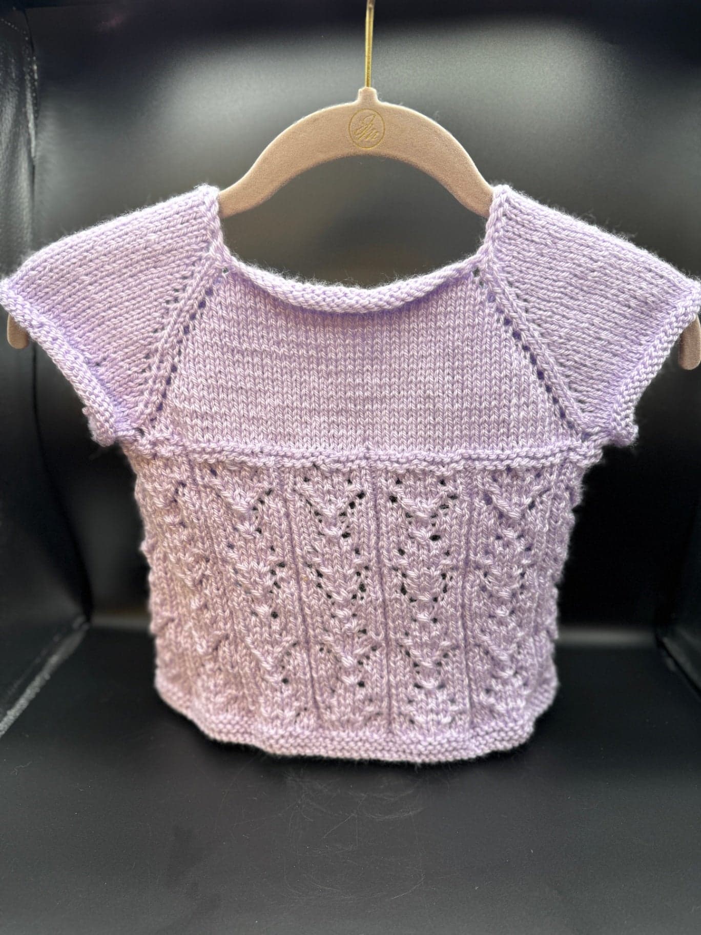 Handmade Lilac Baby Cardigan - Thumbnail 2