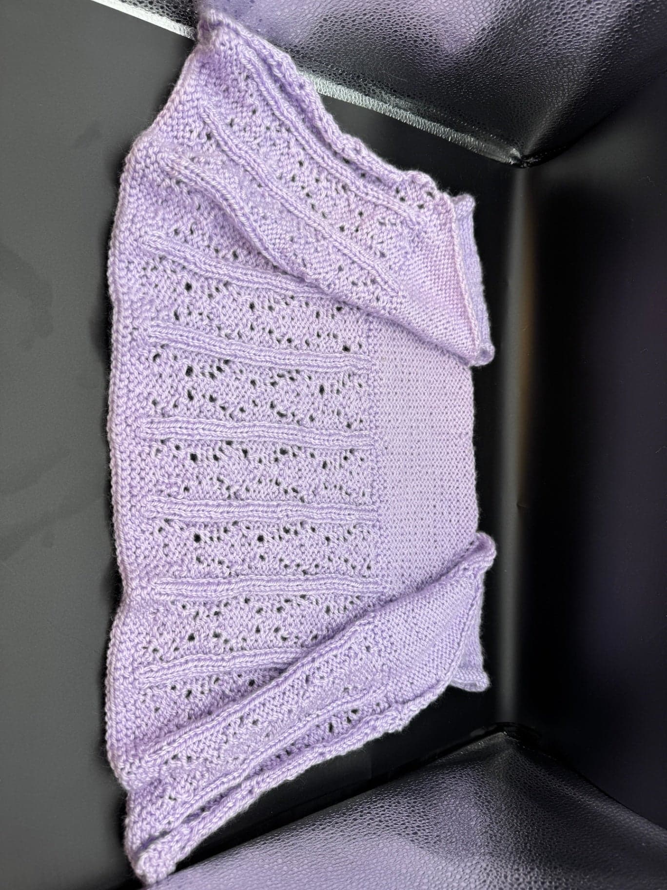 Handmade Lilac Baby Cardigan - Thumbnail 7