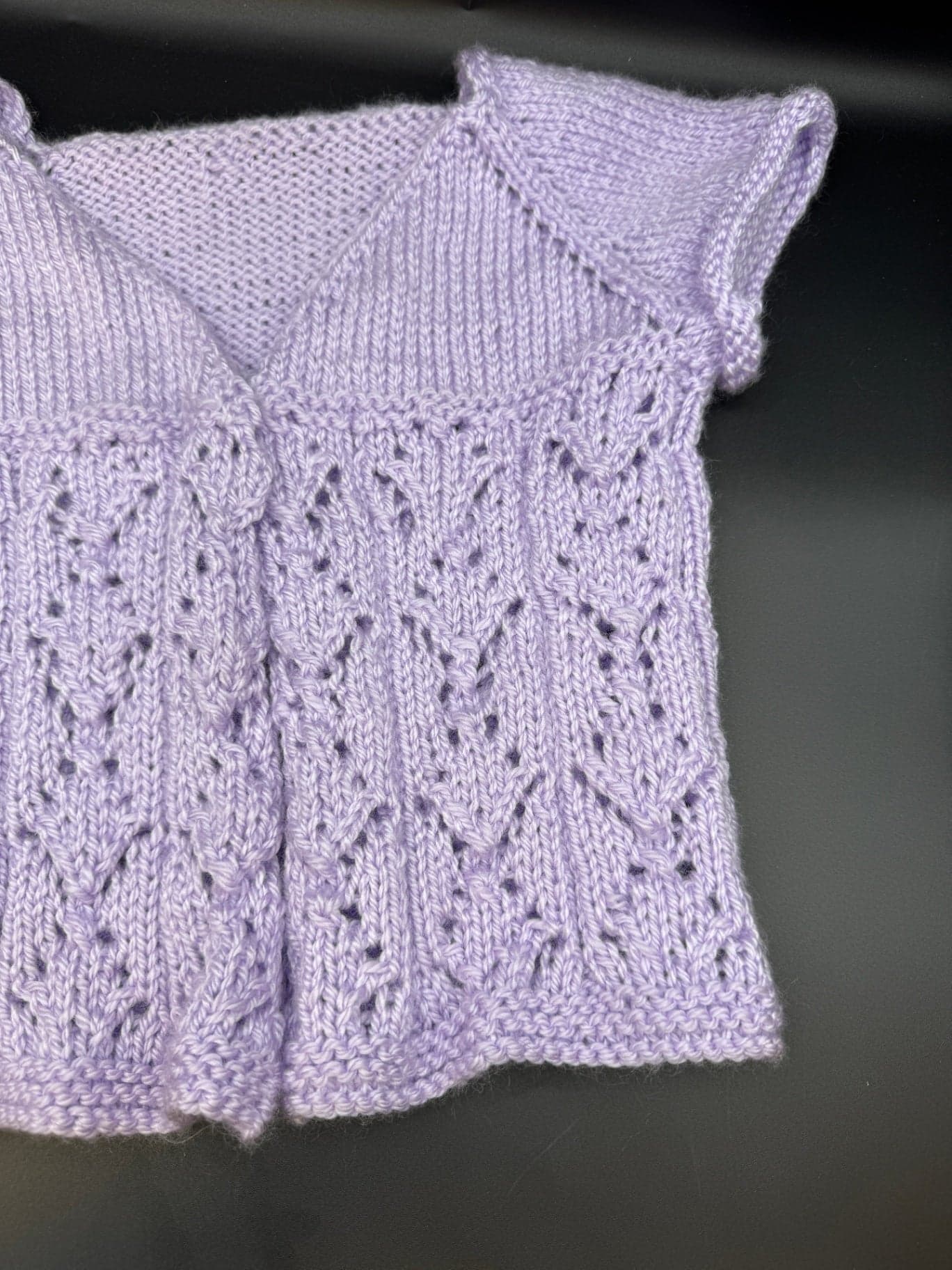Handmade Lilac Baby Cardigan - Thumbnail 6