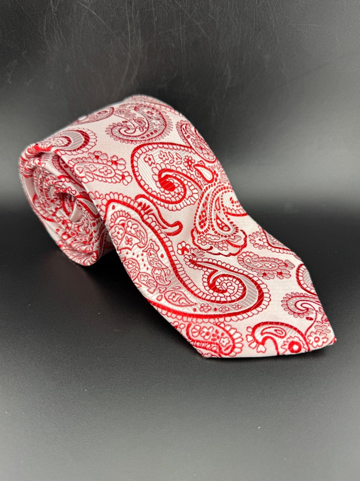 Pink & Red Paisley Necktie - Thumbnail 7