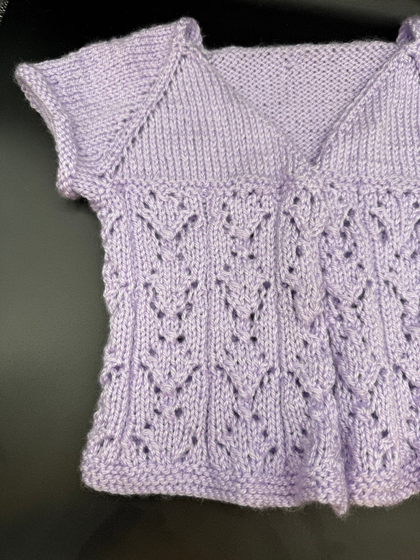 Handmade Lilac Baby Cardigan - Thumbnail 5