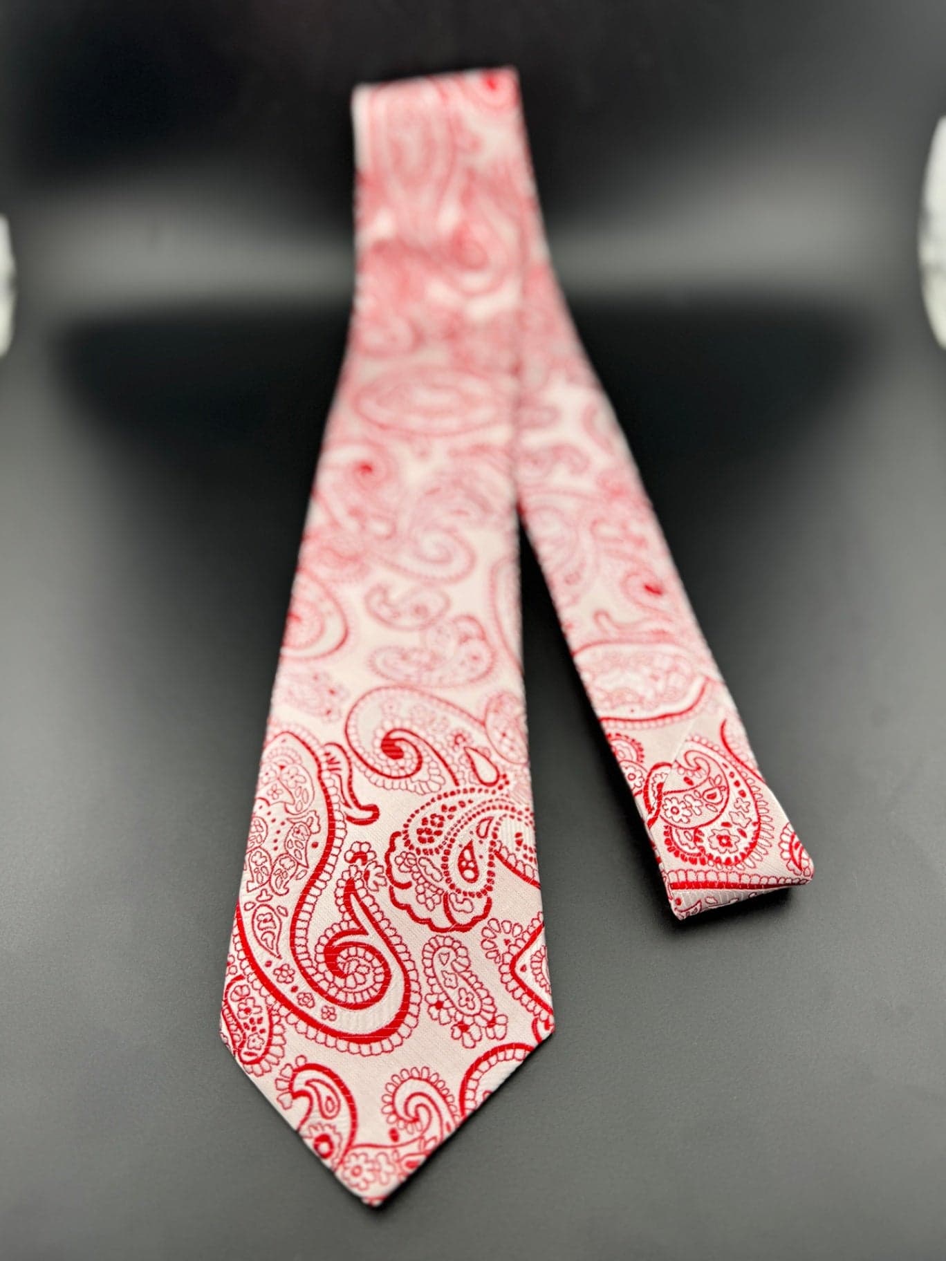 Pink & Red Paisley Necktie - Thumbnail 8