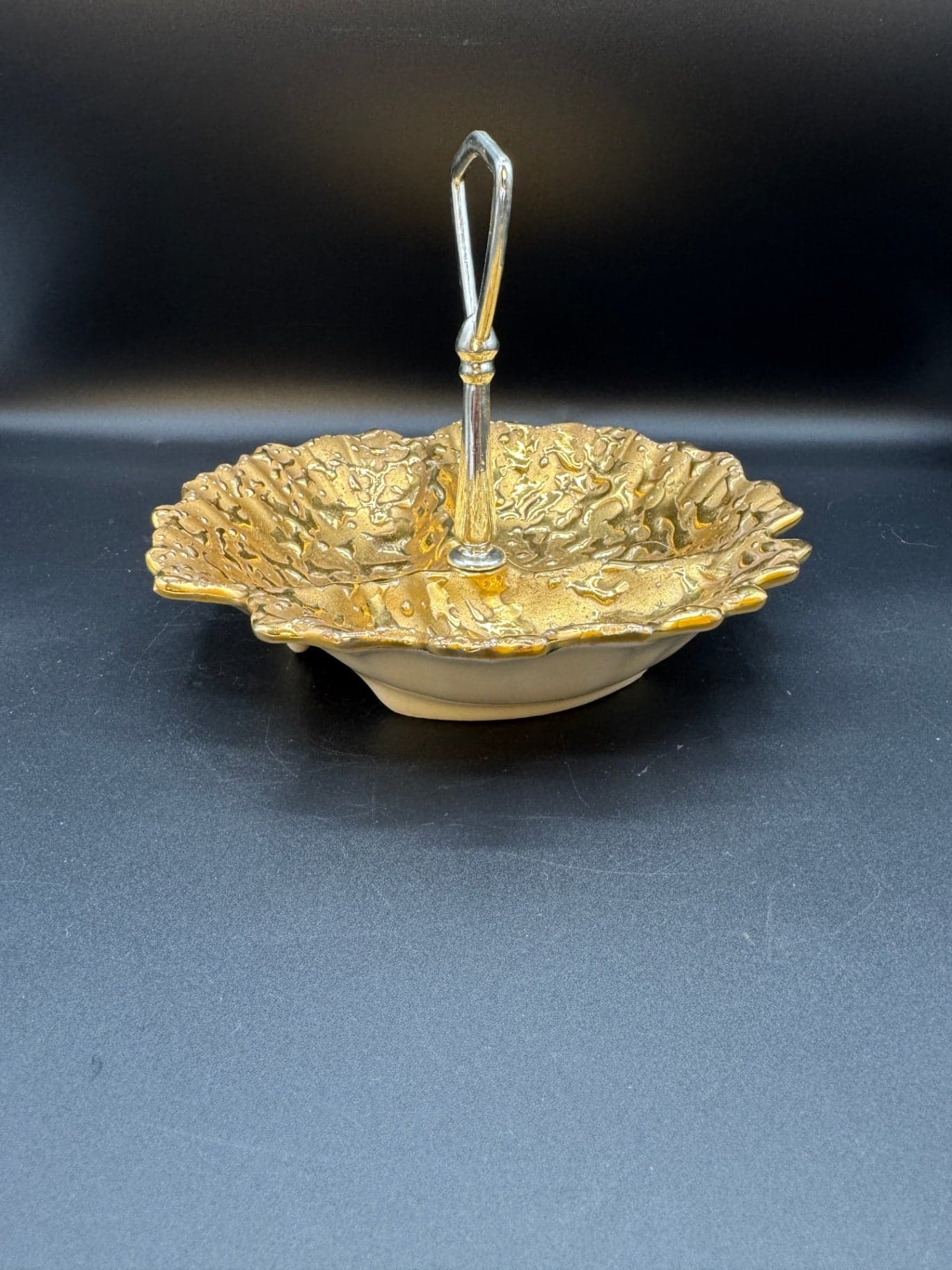 22K Weeping Gold Candy Dish 3 Section - Thumbnail 6