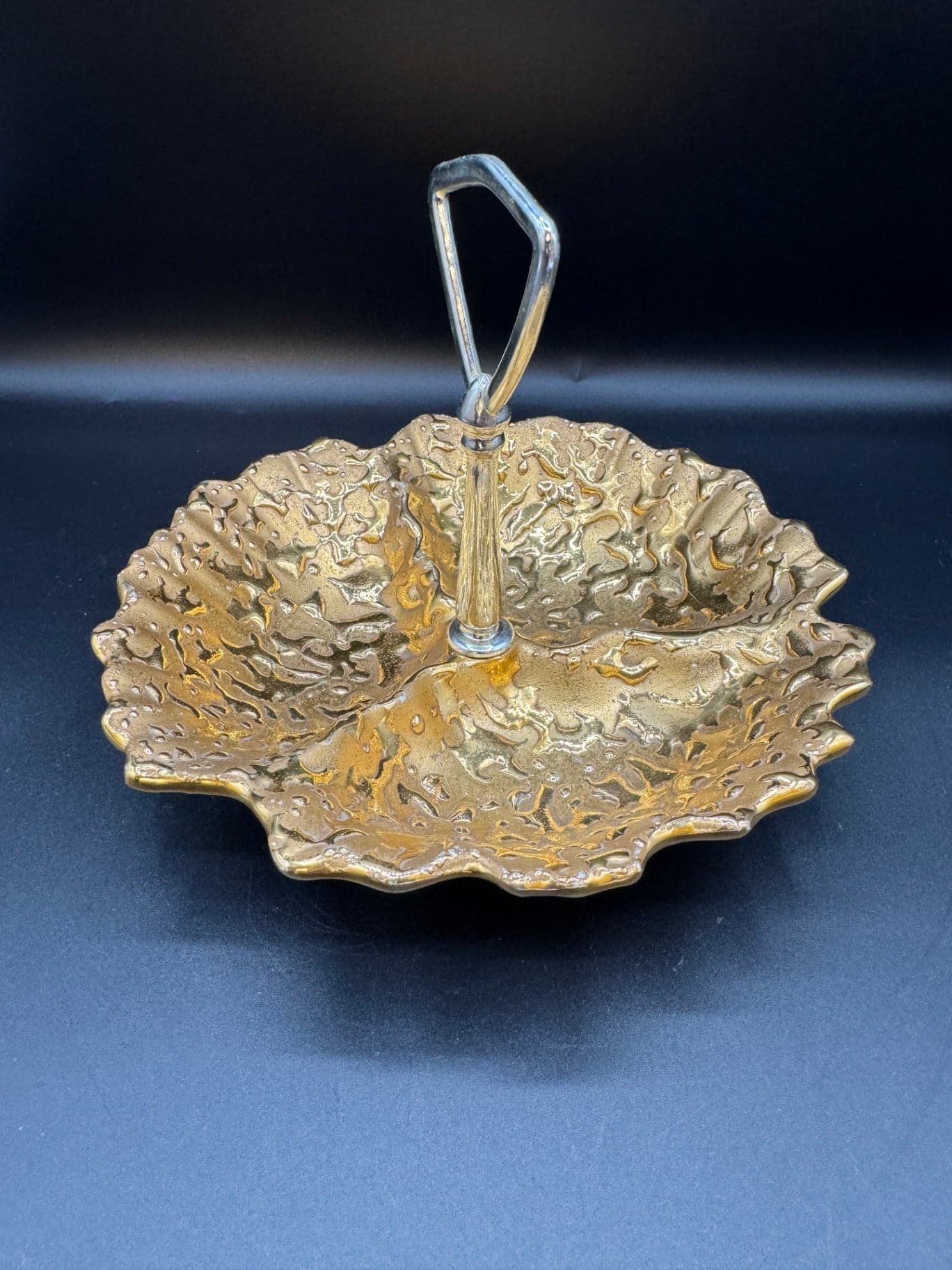 22K Weeping Gold Candy Dish 3 Section - Image 1