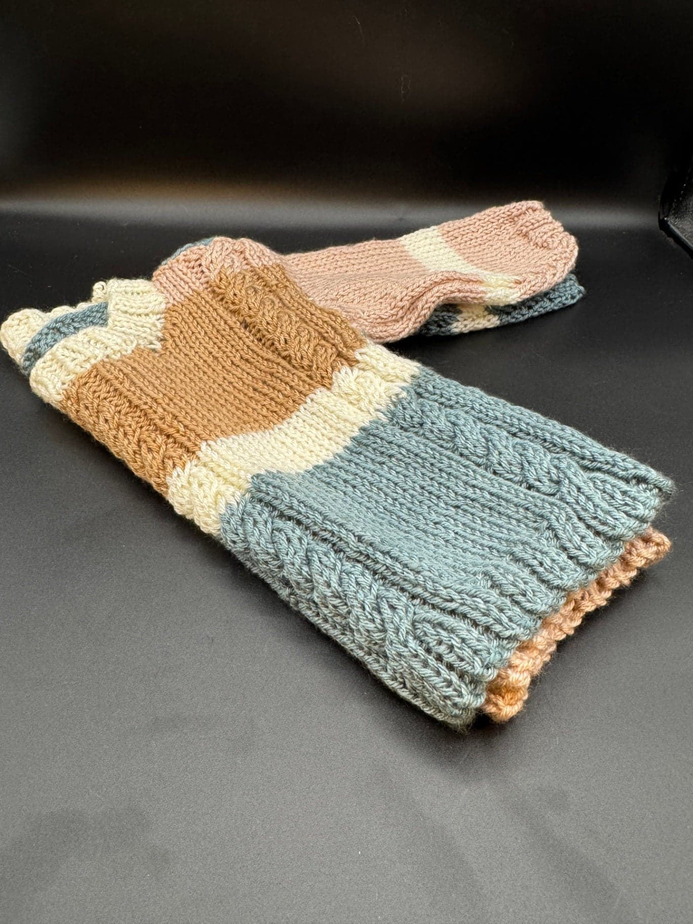 Handmade Gray & Blue Baby Sweater - Thumbnail 6