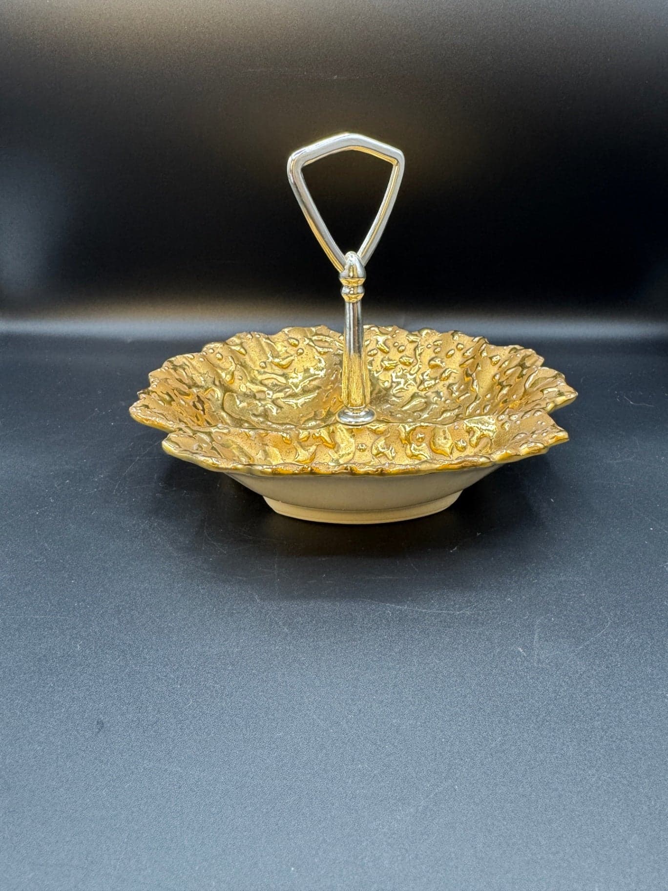 22K Weeping Gold Candy Dish 3 Section - Thumbnail 5
