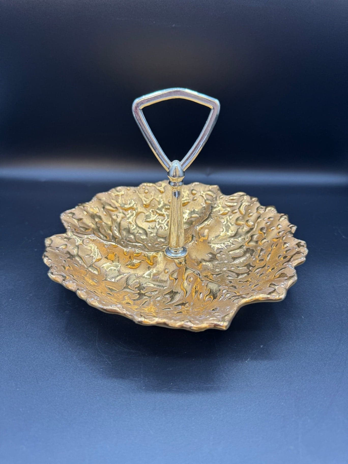 22K Weeping Gold Candy Dish 3 Section - Thumbnail 11