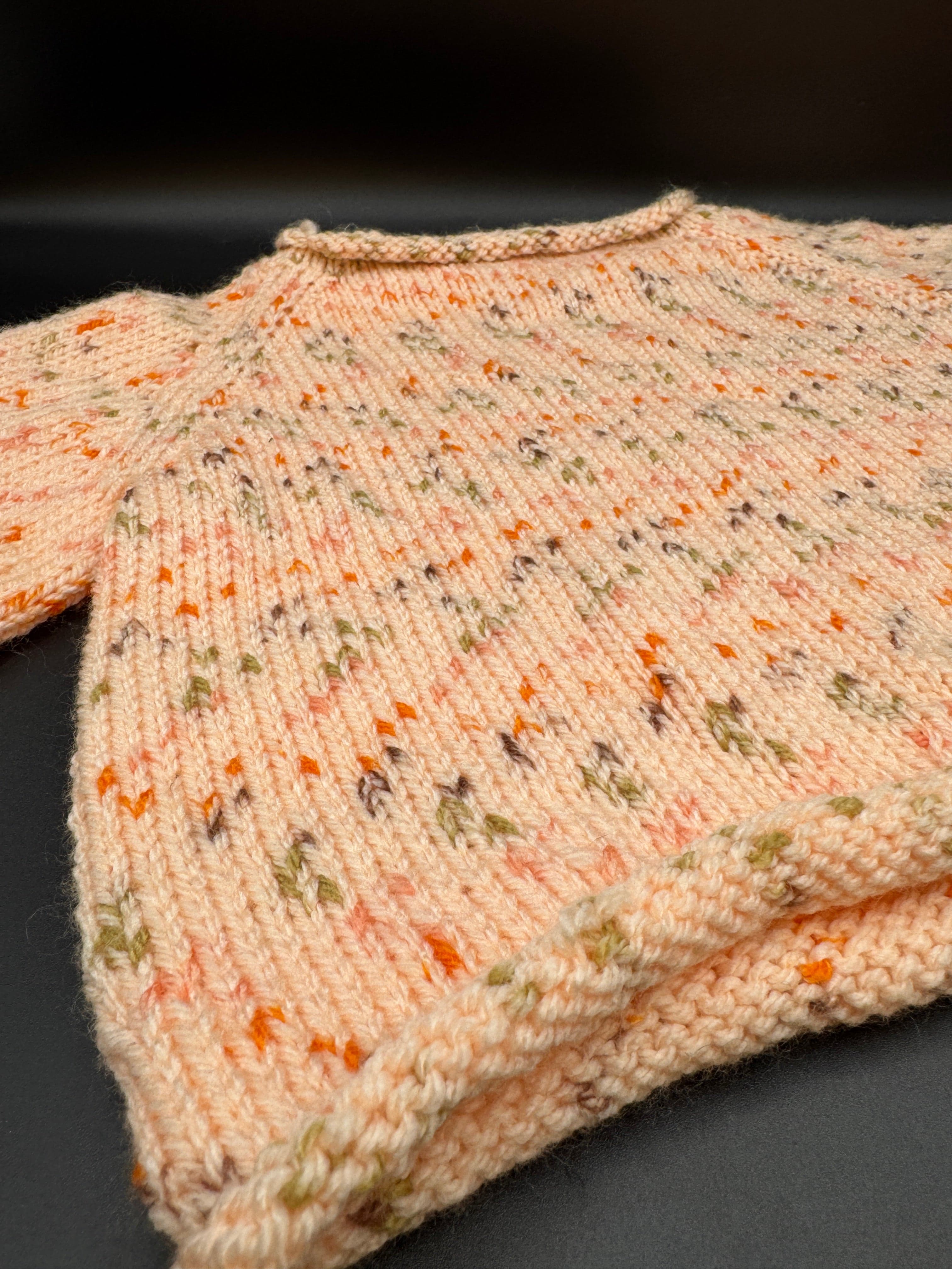 Handmade Peach Baby Sweater & Blanket Set L - Thumbnail 9