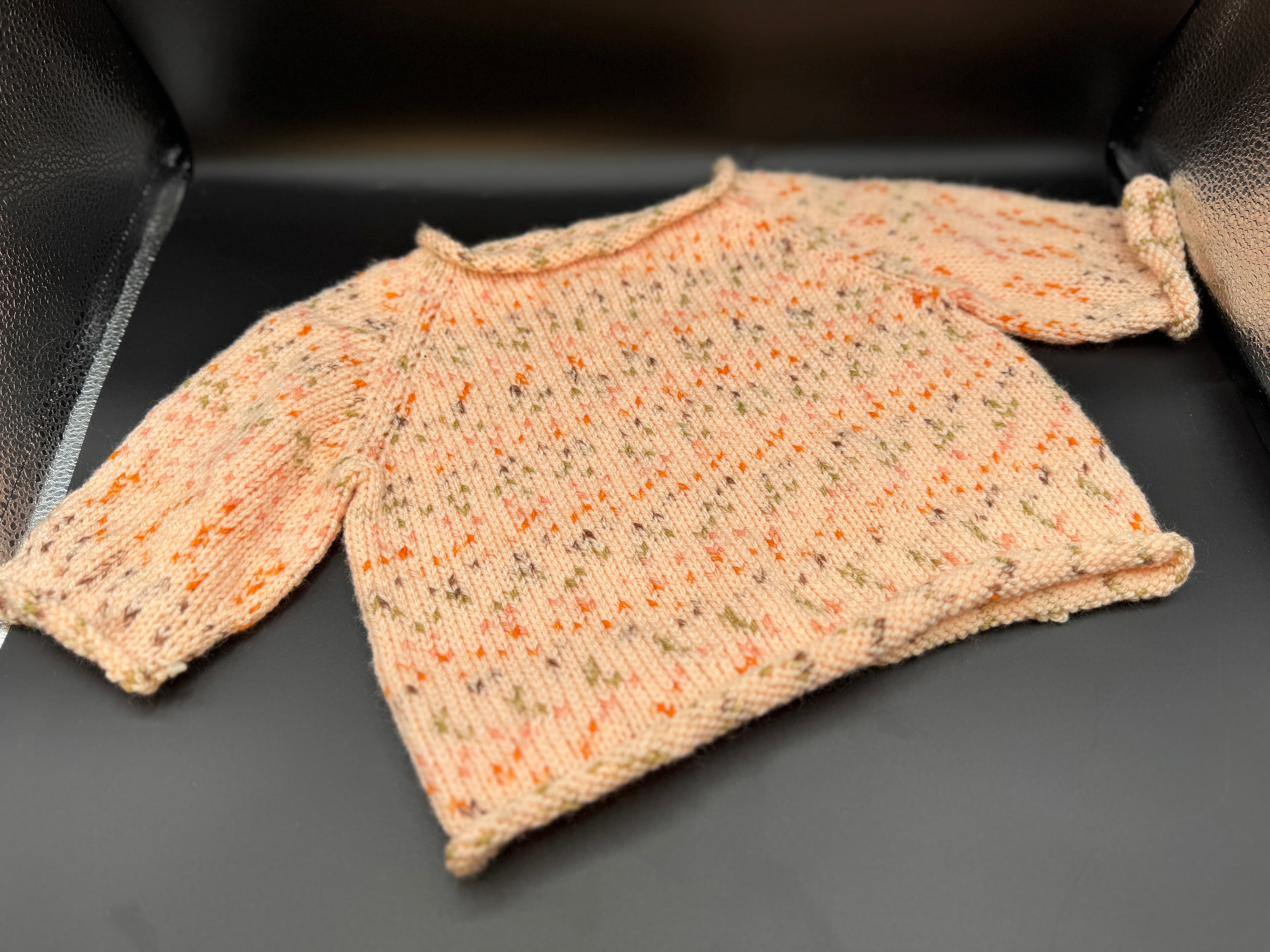 Handmade Peach Baby Sweater & Blanket Set L - Thumbnail 6