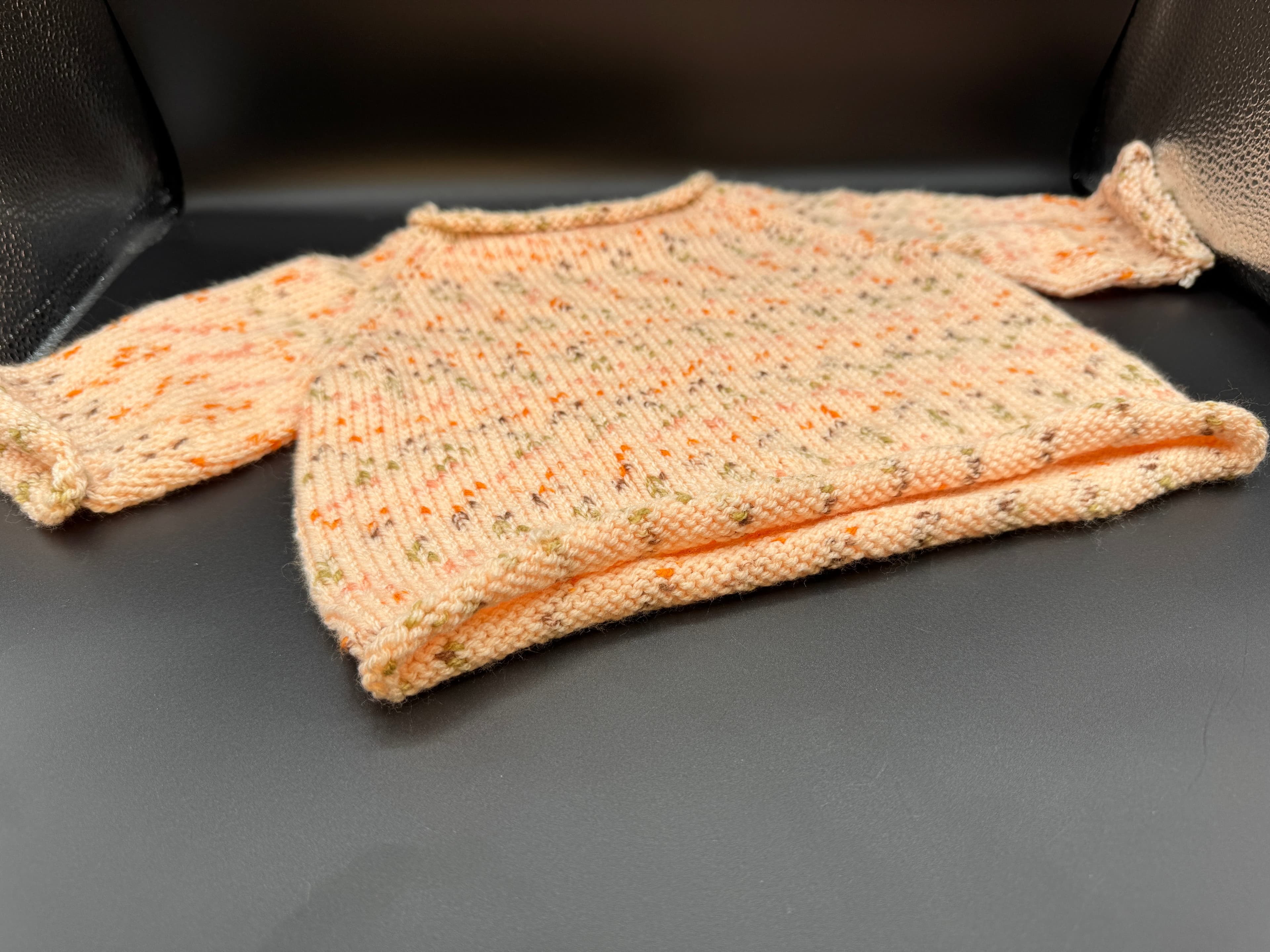 Handmade Peach Baby Sweater & Blanket Set L - Thumbnail 8