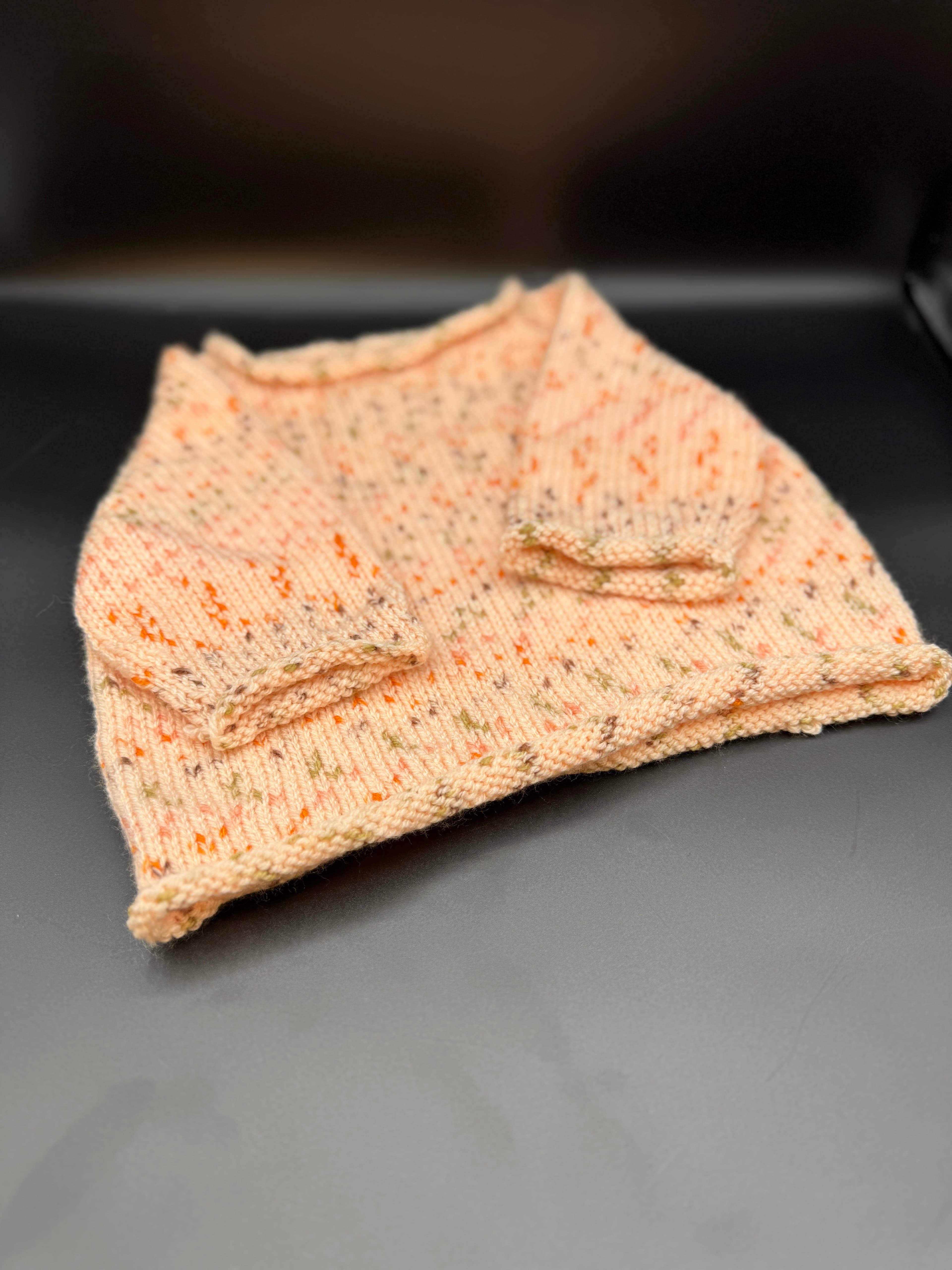Handmade Peach Baby Sweater & Blanket Set L - Thumbnail 5