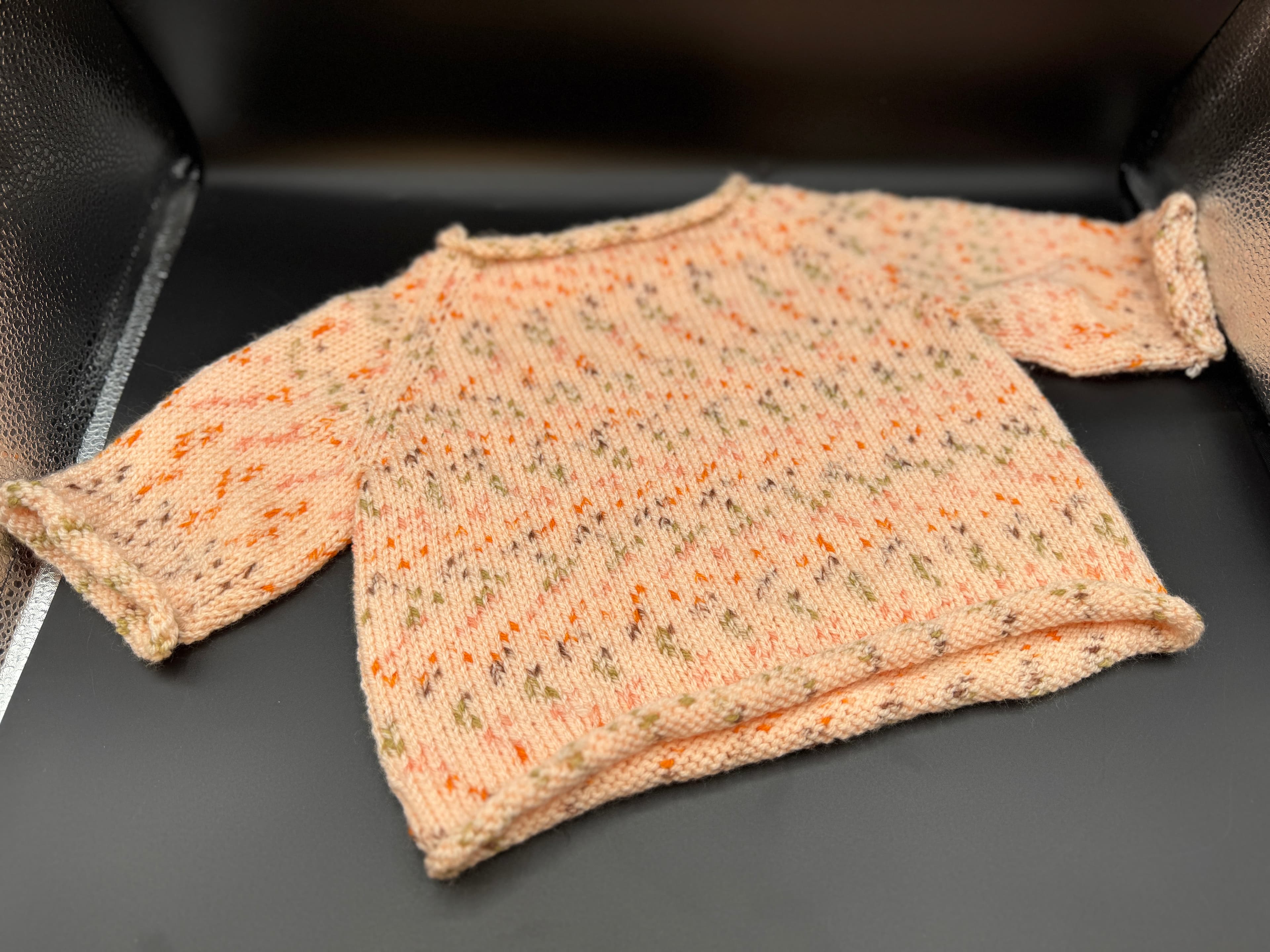 Handmade Peach Baby Sweater & Blanket Set L - Thumbnail 7