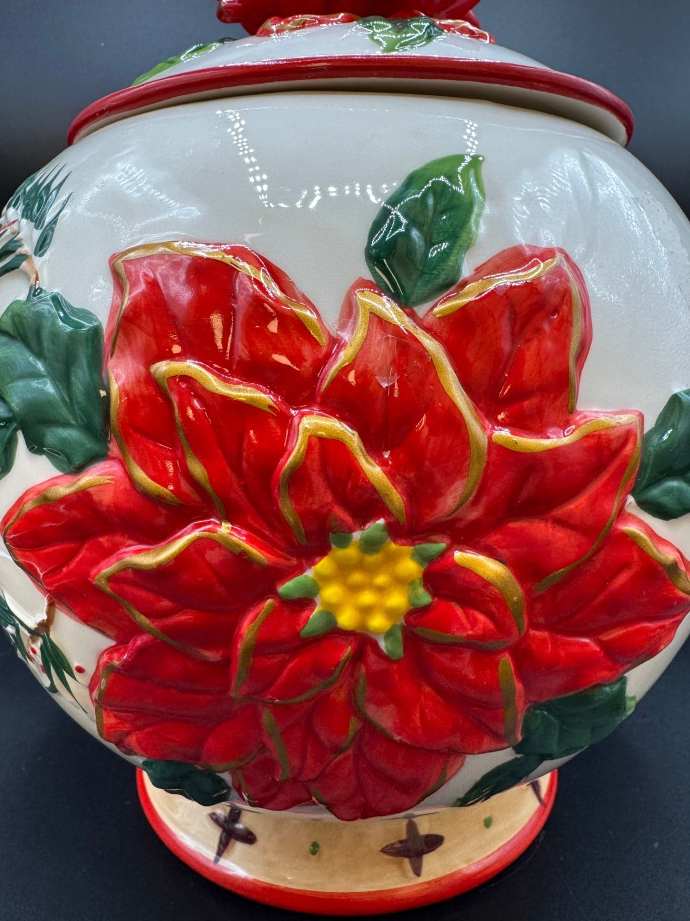 BICO Poinsettia Cookie Jar - Image 1