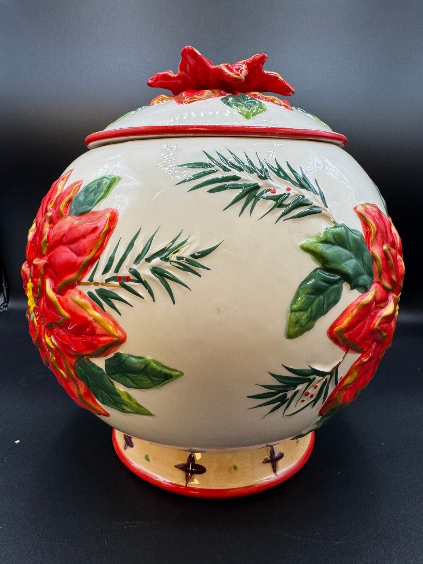 BICO Poinsettia Cookie Jar - Thumbnail 2