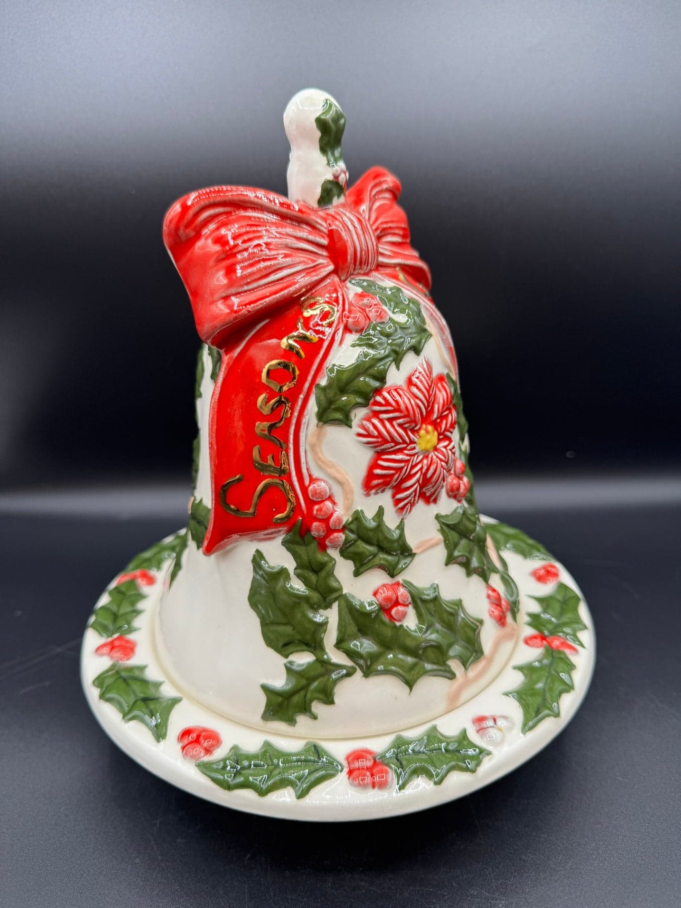 Ceramic Holly Bell & Bowl - Thumbnail 2