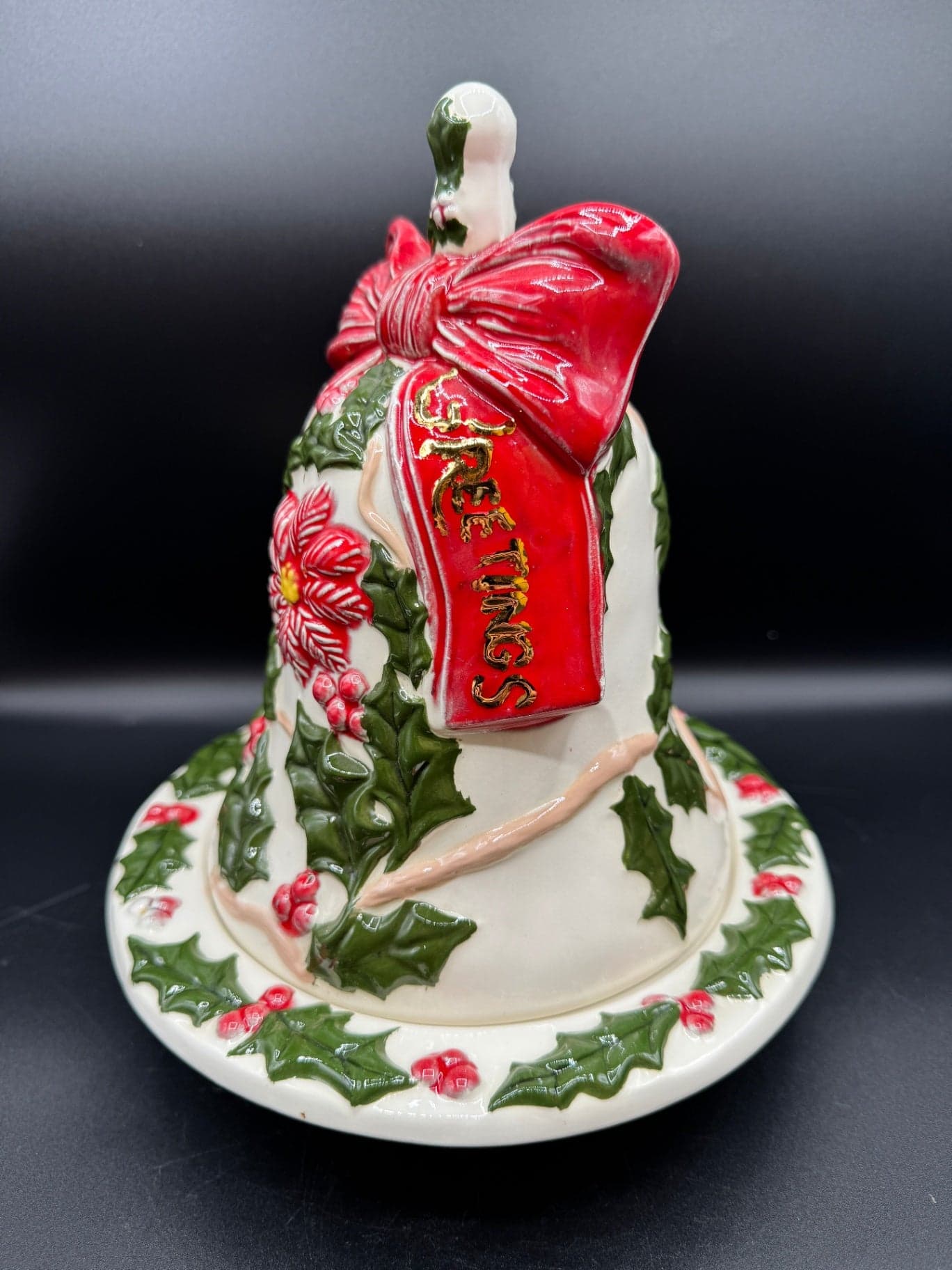 Ceramic Holly Bell & Bowl - Thumbnail 3