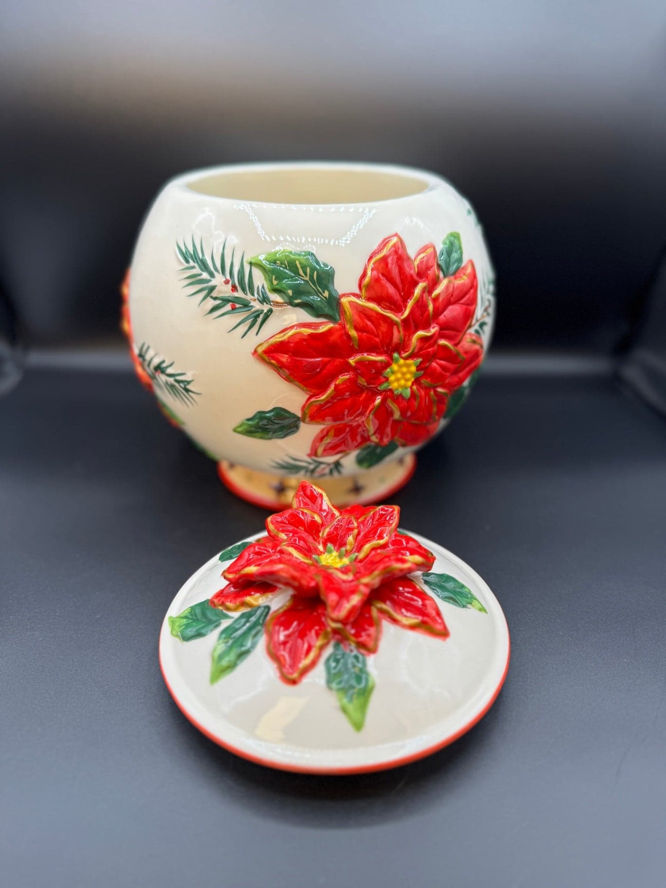 BICO Poinsettia Cookie Jar - Thumbnail 4