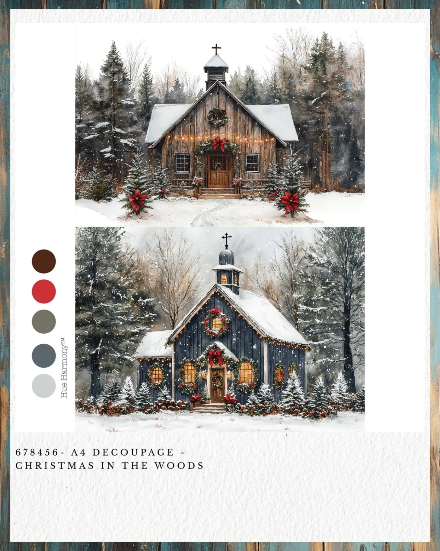 A4 Decoupage - Christmas In The Woods - Image 1