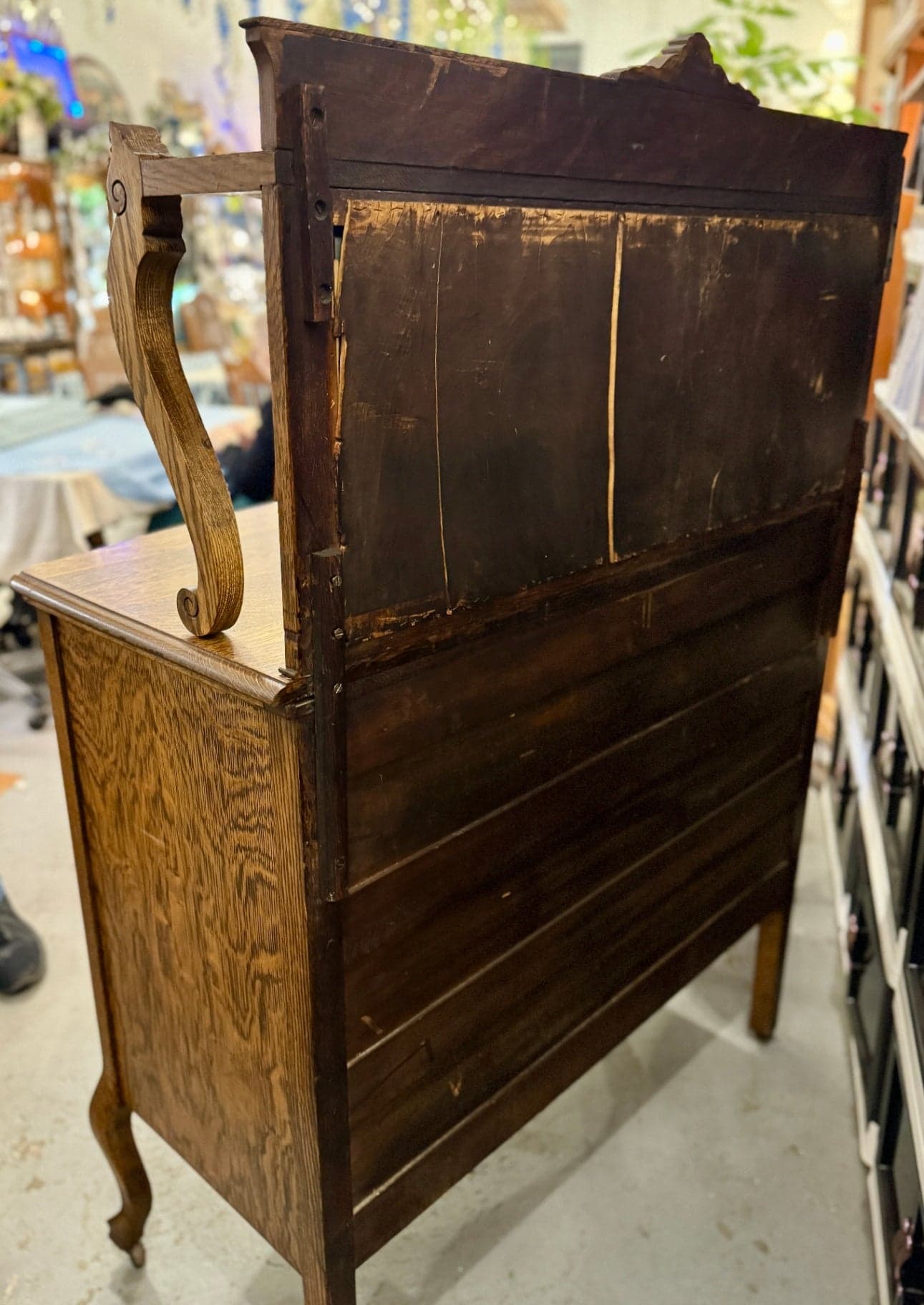 Antique Tiger Oak Sideboard - Thumbnail 12