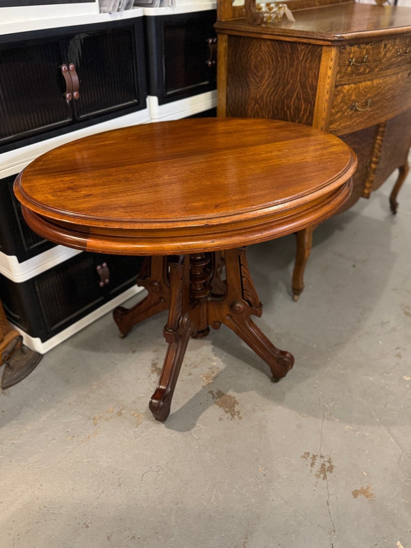 Antique Oval Parlor Table - Image 1