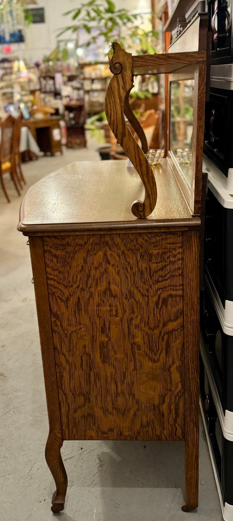 Antique Tiger Oak Sideboard - Thumbnail 11