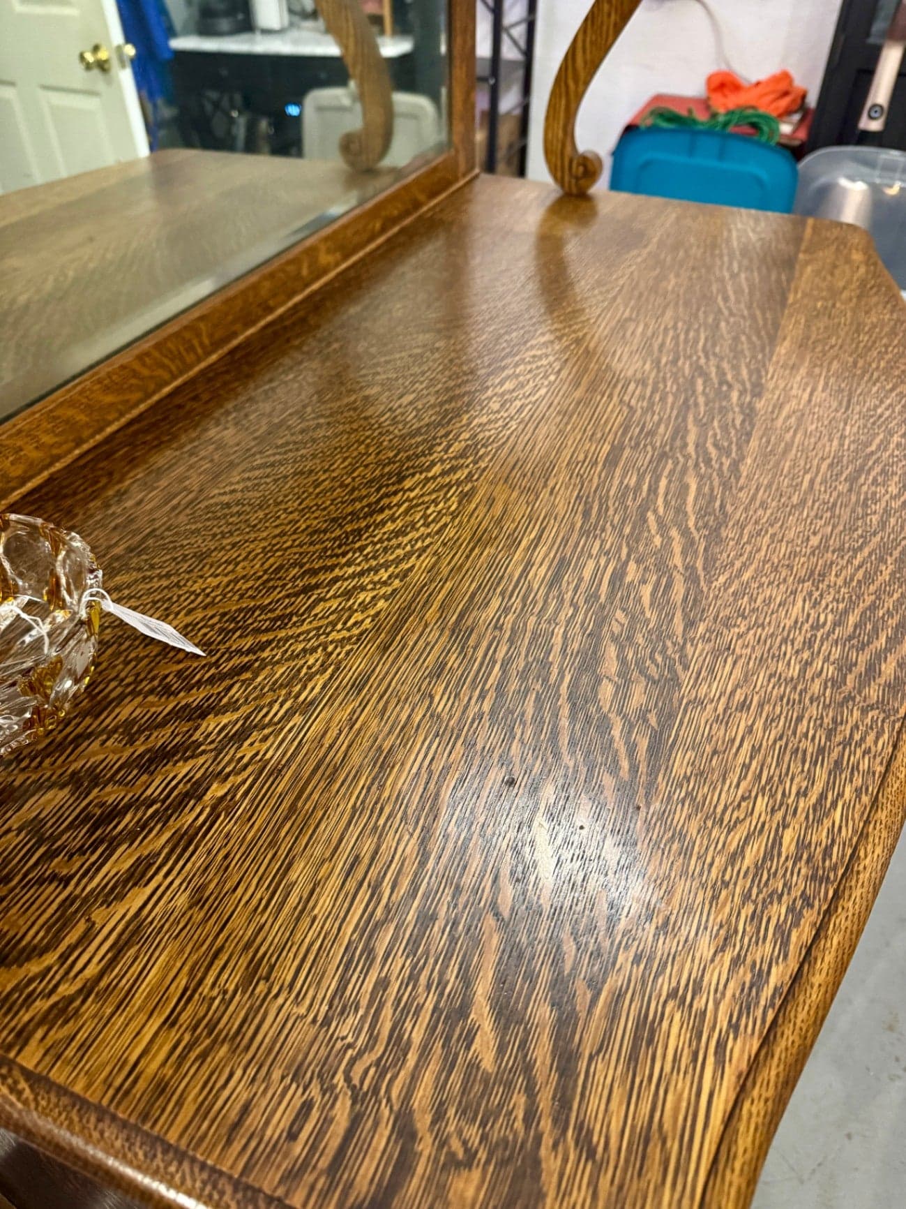 Antique Tiger Oak Sideboard - Thumbnail 15