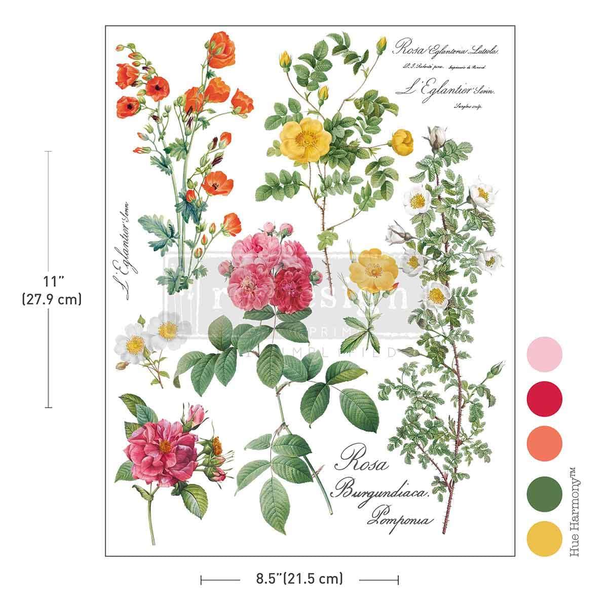 H2O Transfers Single Sheet - Poetry In Petals - Image 1