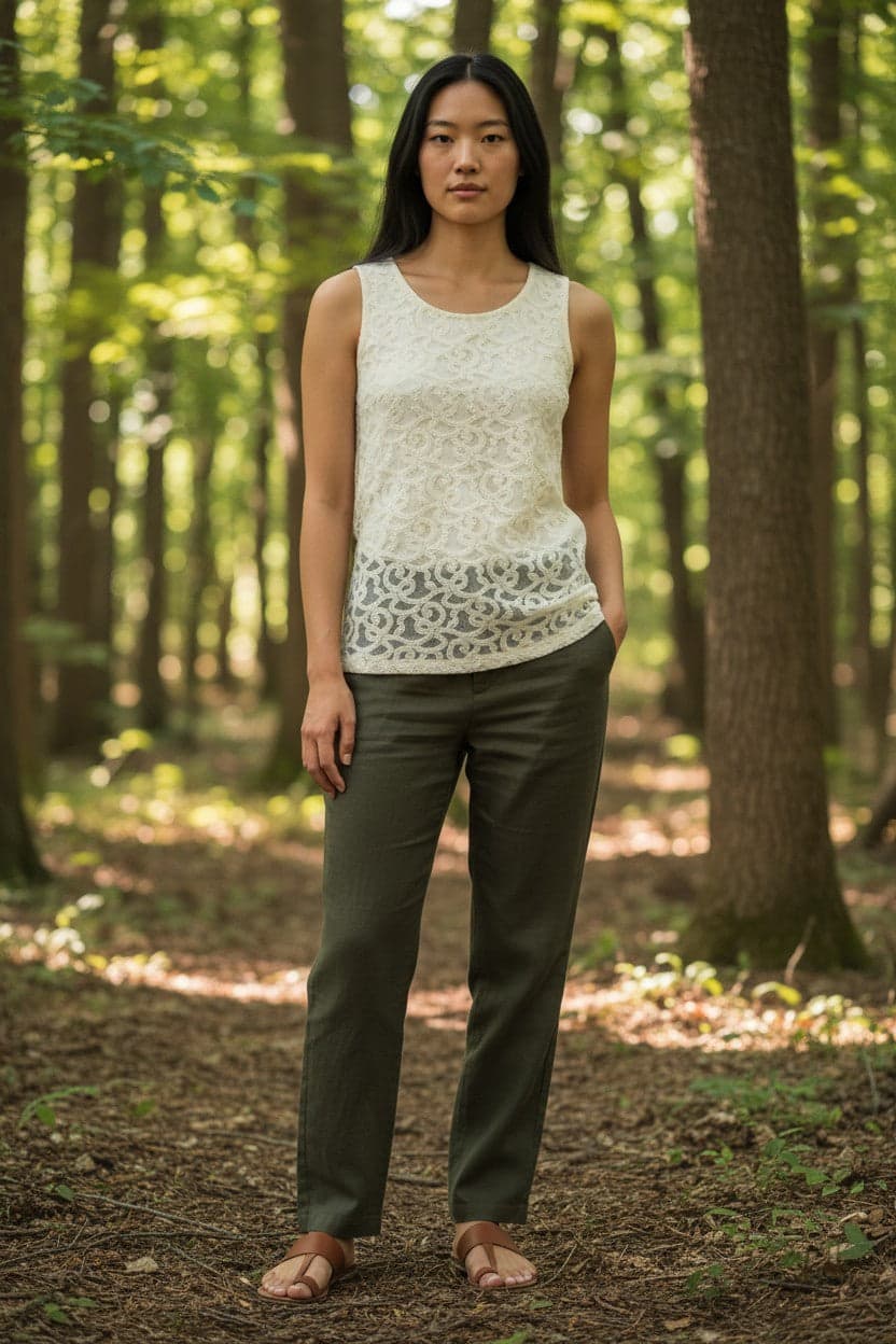 Banana Republic Ivory Lace Tank Top - Thumbnail 10
