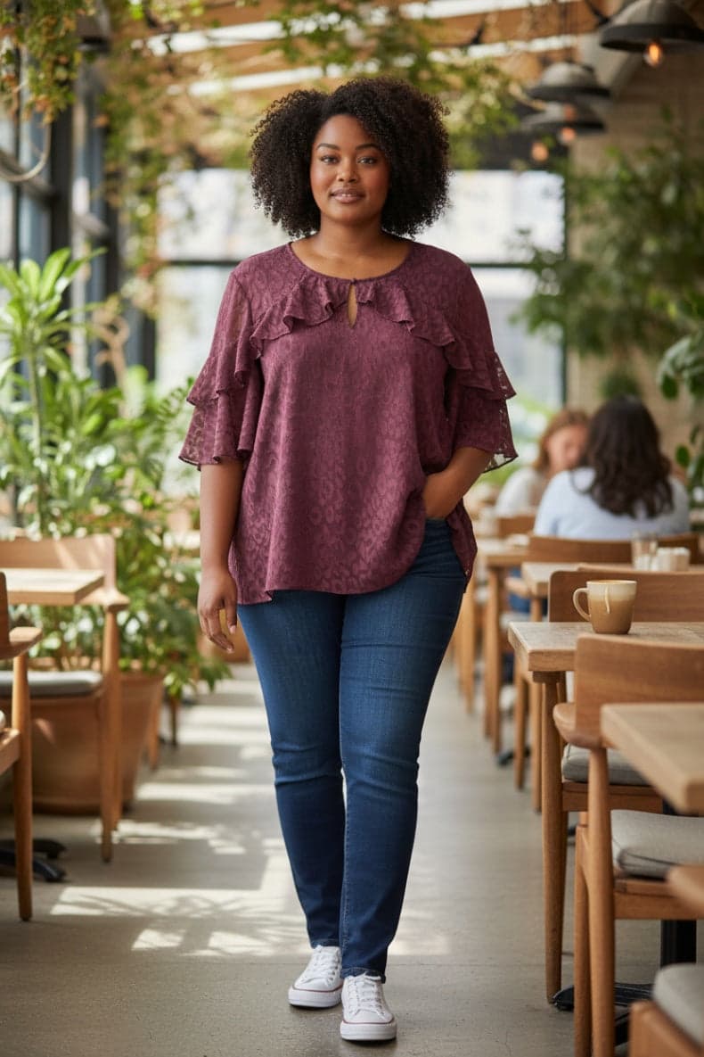 Lane Bryant Sheer Cheetah Print Blouse - Thumbnail 10