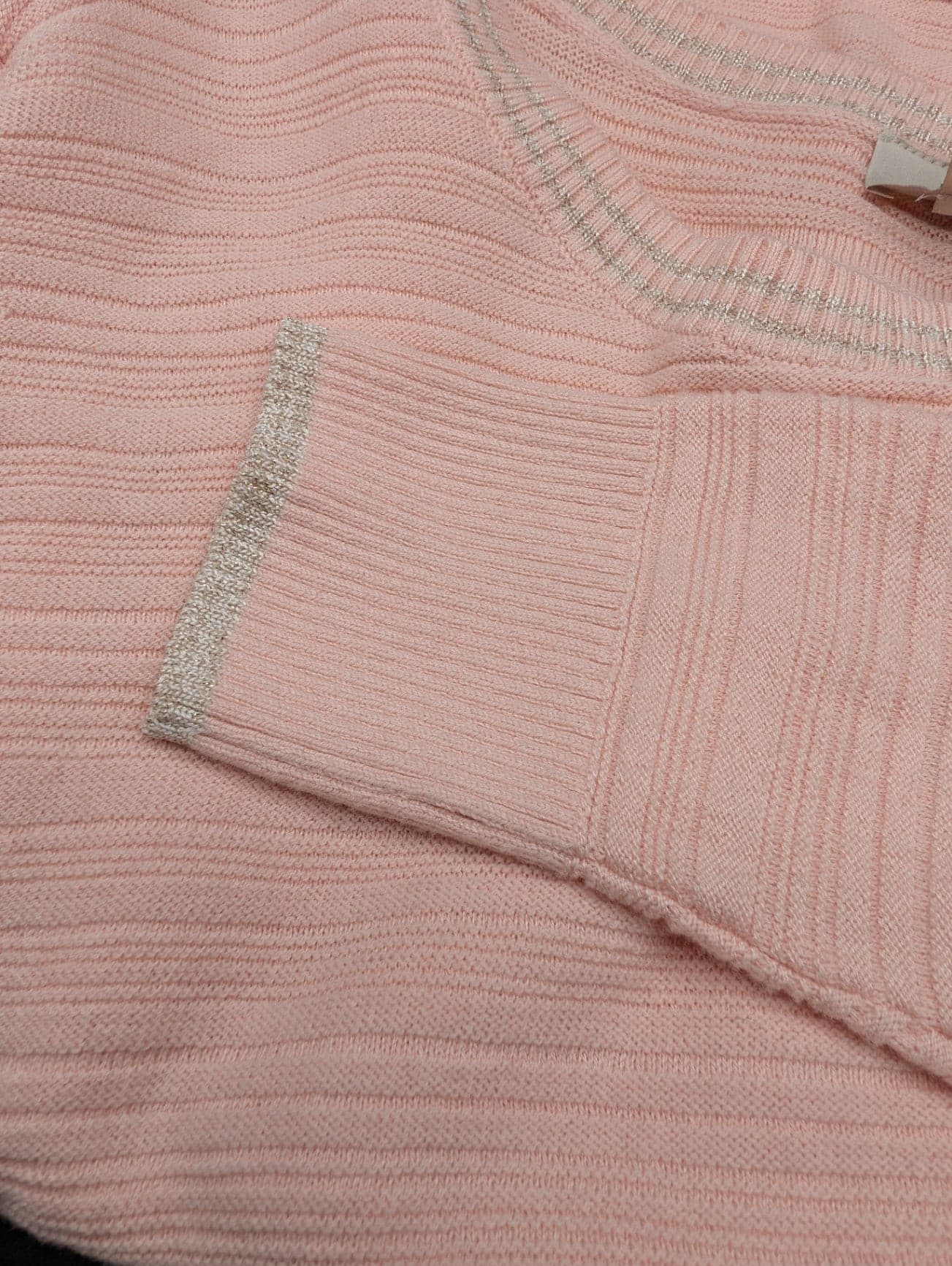 LOFT Peach Striped Sweater - Thumbnail 6