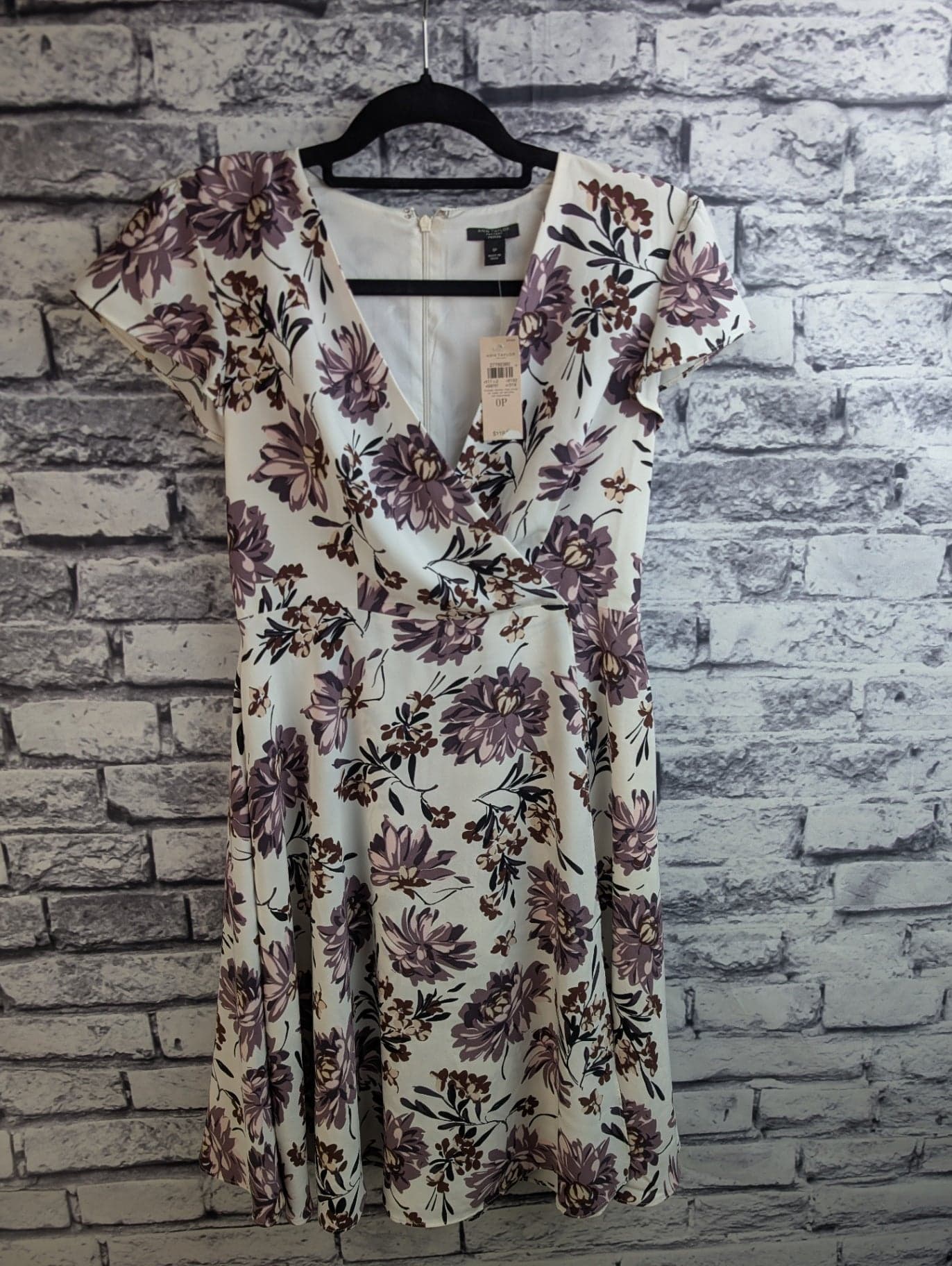 Ann Taylor Factory Mauve Floral Dress - Thumbnail 2