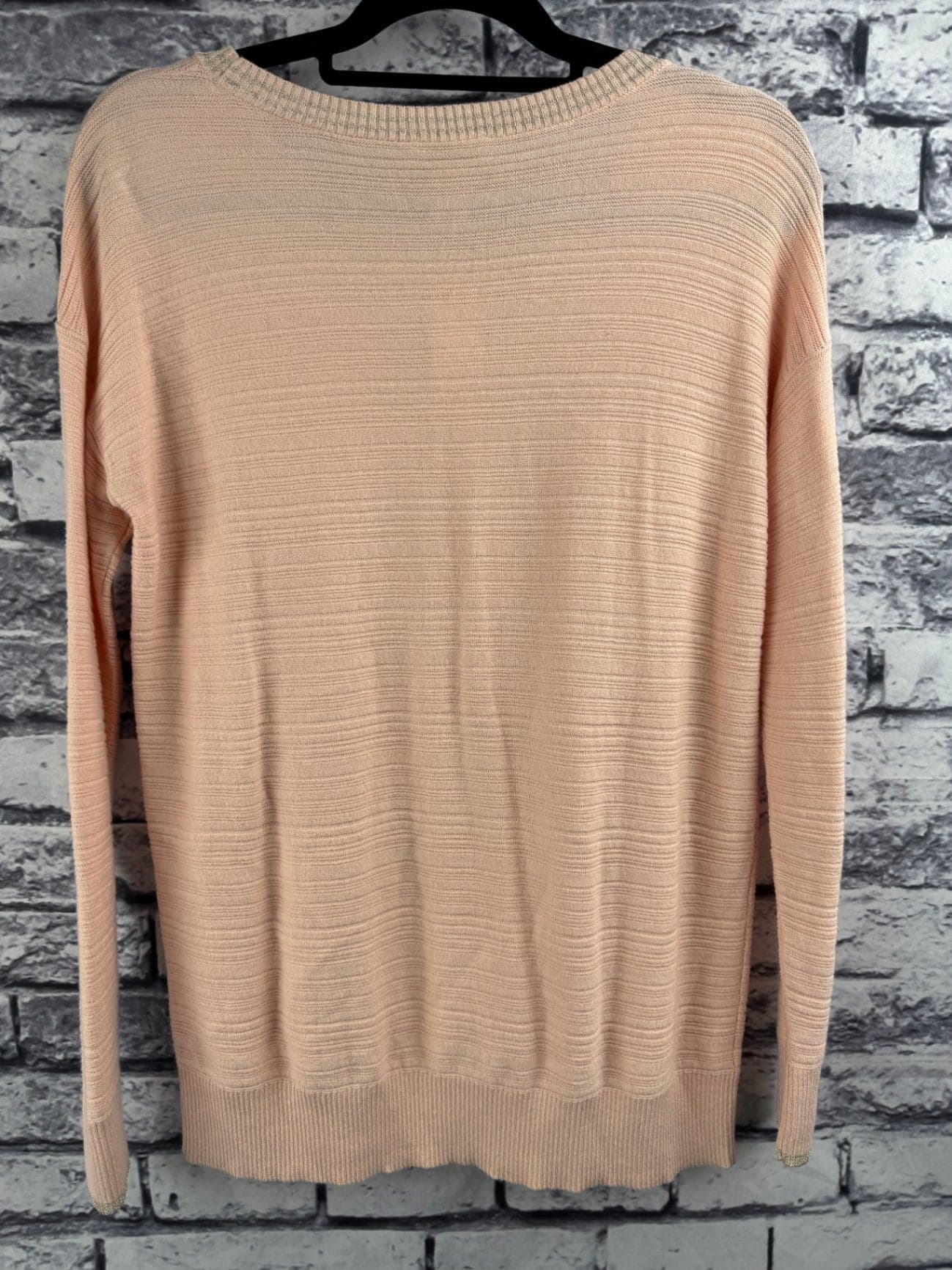 LOFT Peach Striped Sweater - Thumbnail 3