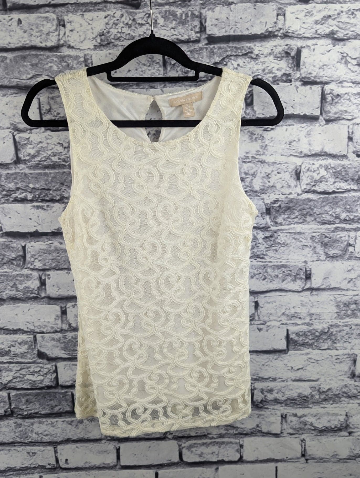 Banana Republic Ivory Lace Tank Top - Image 1