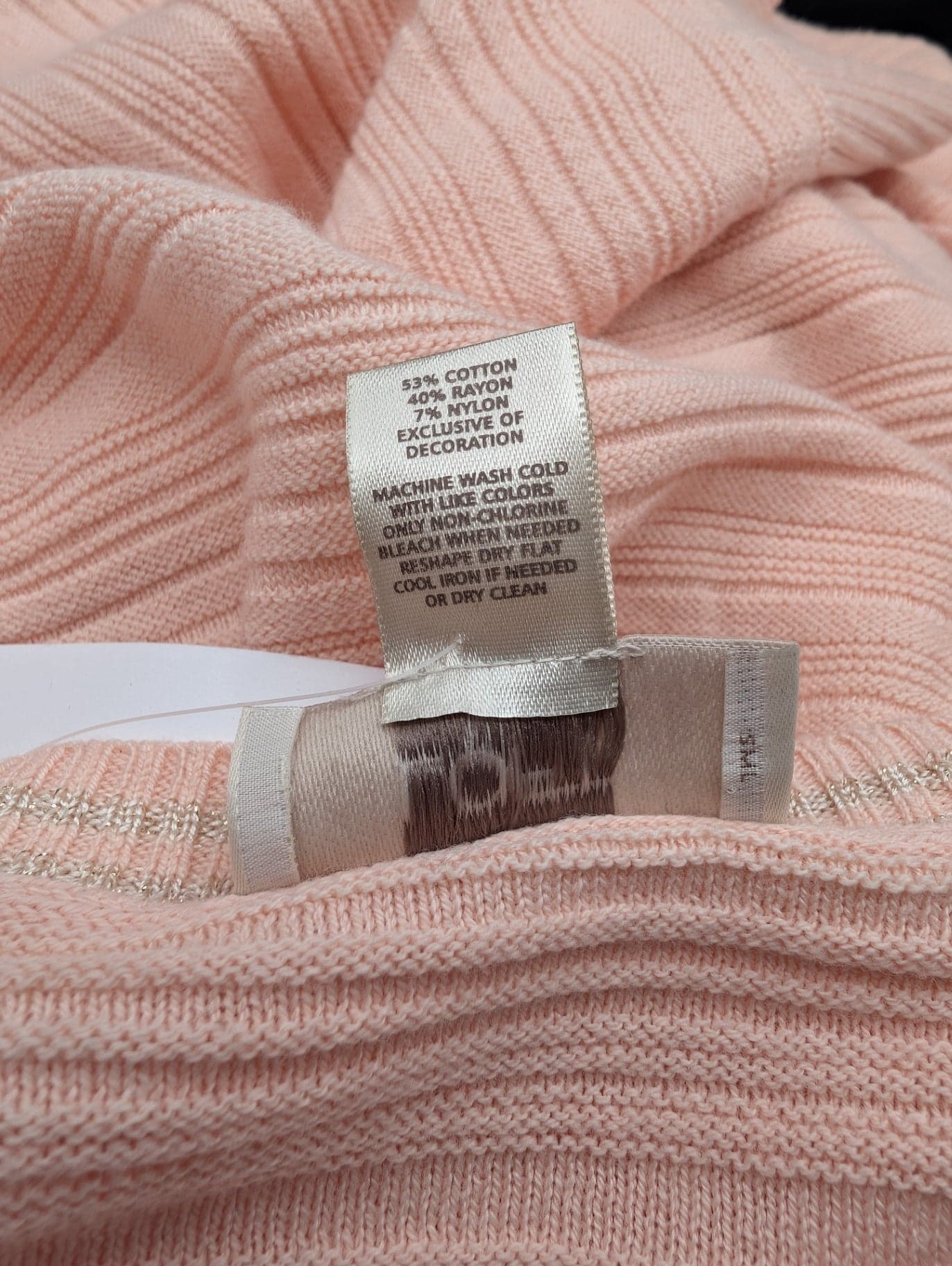 LOFT Peach Striped Sweater - Thumbnail 7