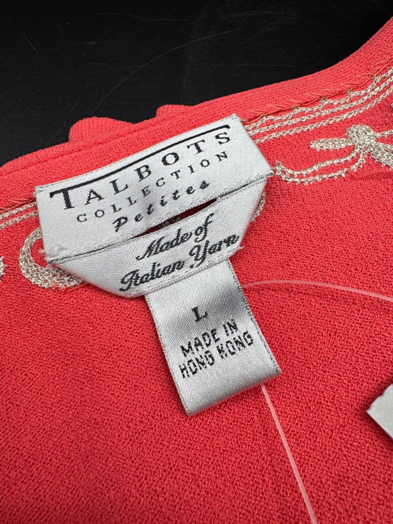 Talbots Embroidered Coral Sweater - Thumbnail 6
