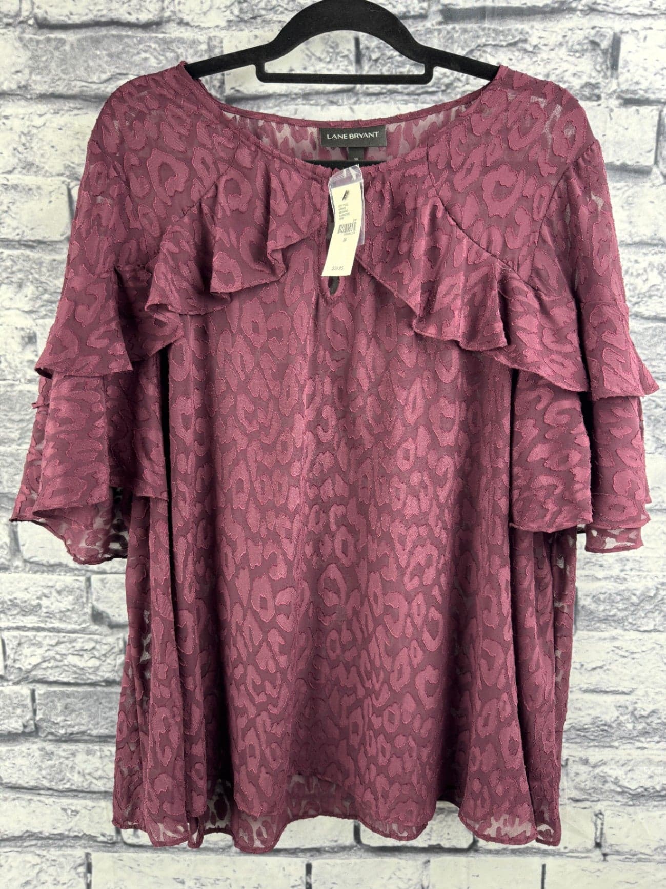 Lane Bryant Sheer Cheetah Print Blouse - Image 1