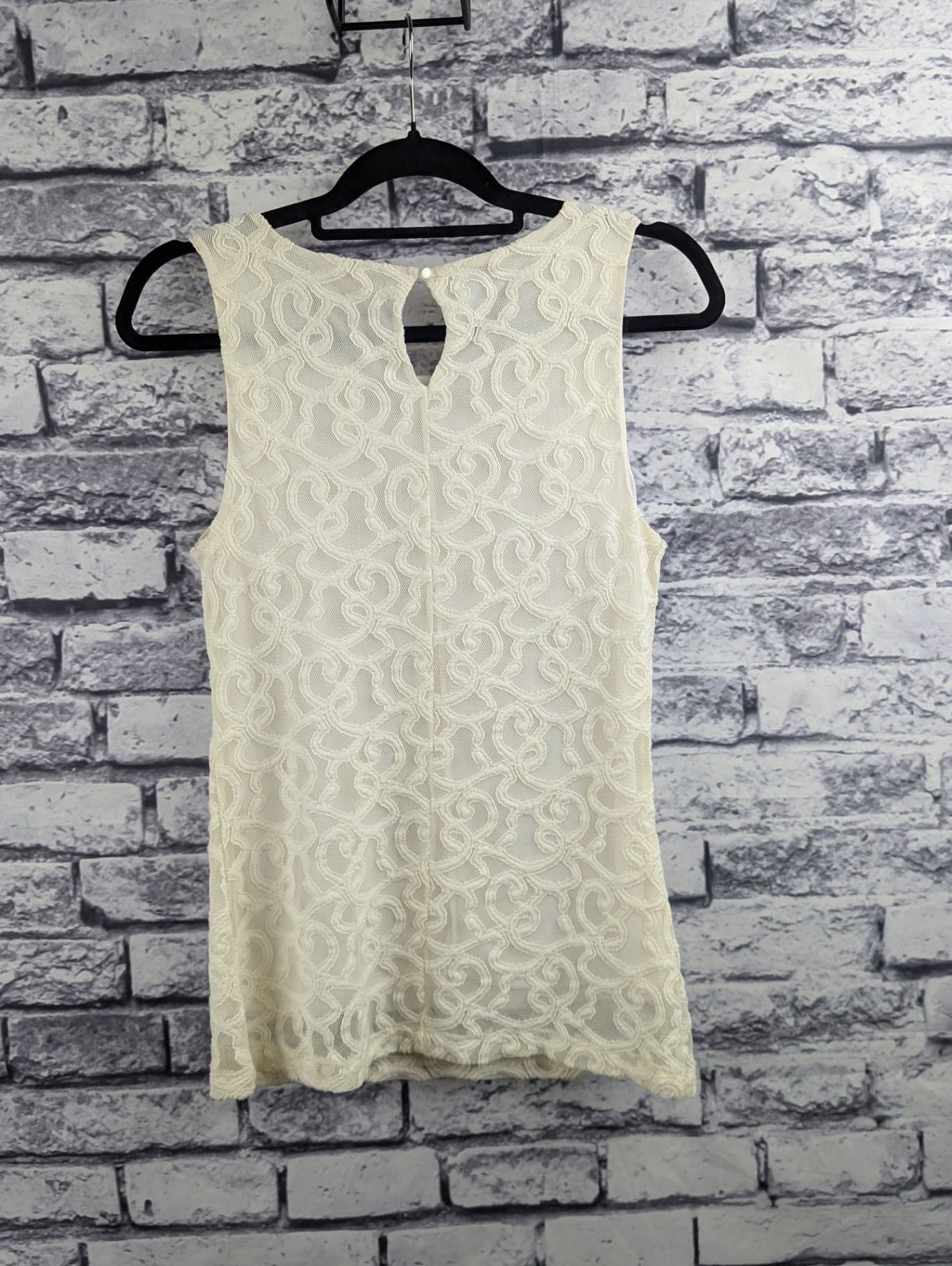 Banana Republic Ivory Lace Tank Top - Thumbnail 3