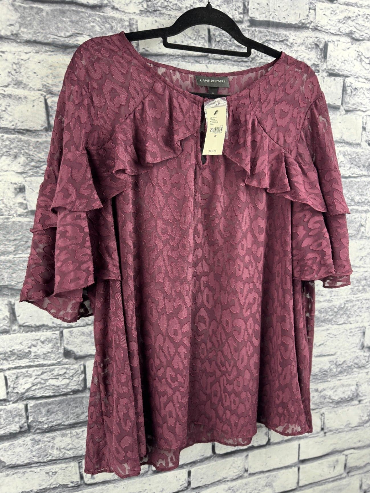 Lane Bryant Sheer Cheetah Print Blouse - Thumbnail 2