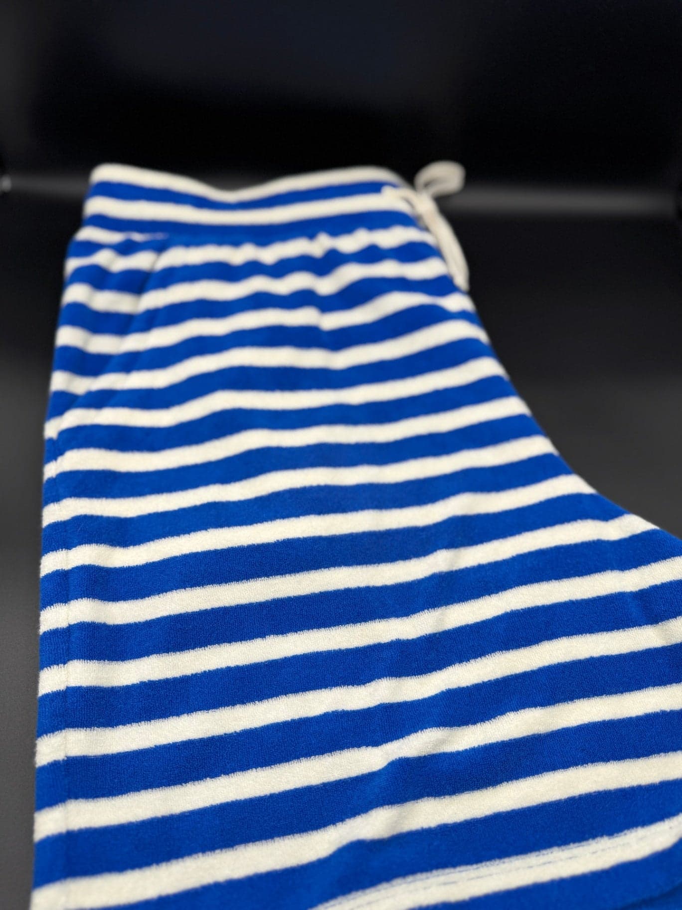 Talbots Blue Striped Terry Cloth Shorts - Thumbnail 3
