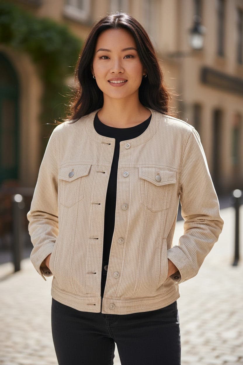 cj banks Tan Striped Jacket - Thumbnail 10