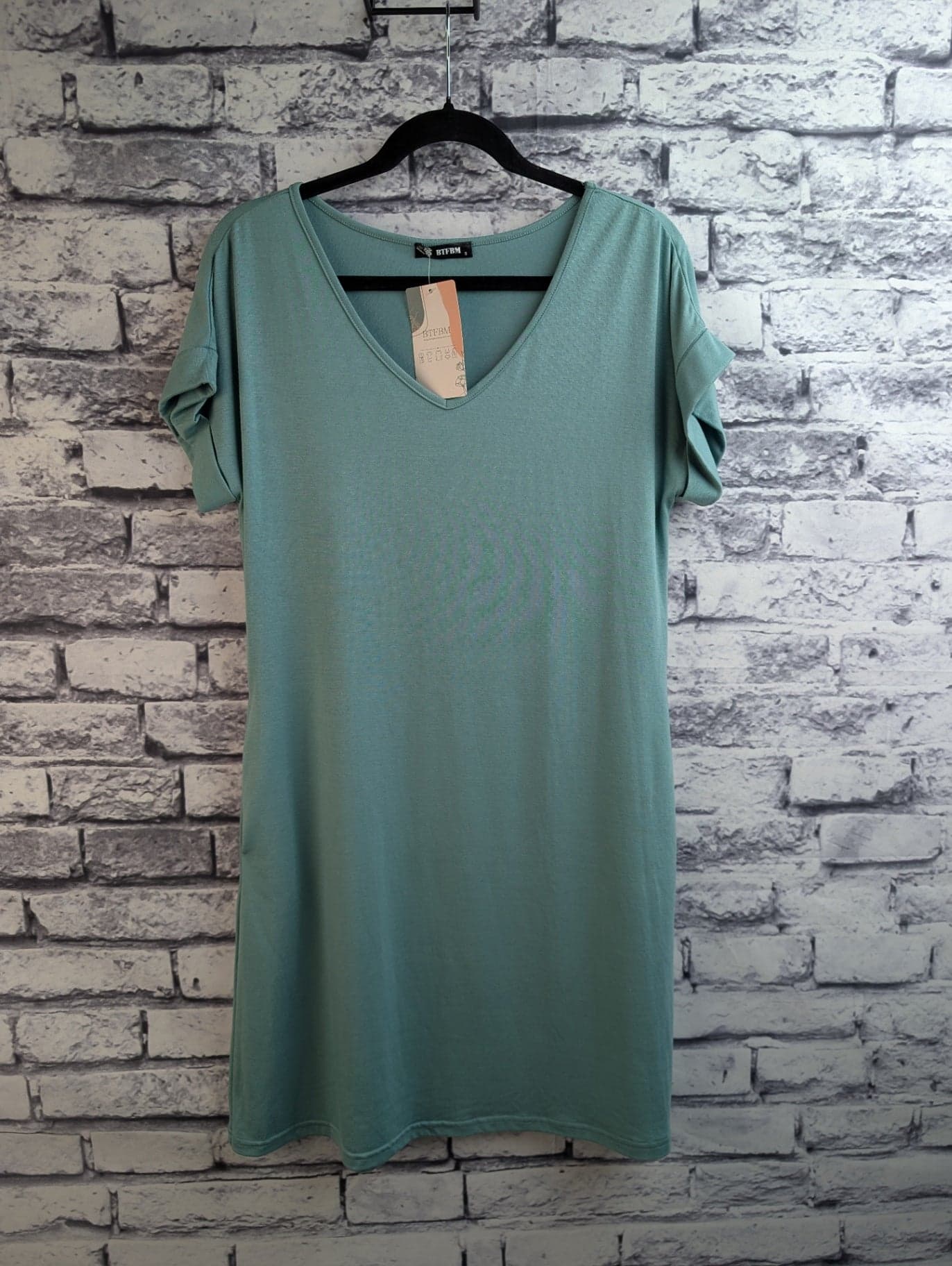 BTFBM Teal T-Shirt Dress - Thumbnail 4