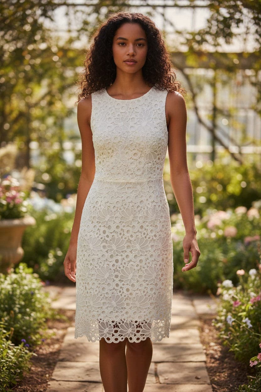 Worthington White Lace Dress - Thumbnail 13