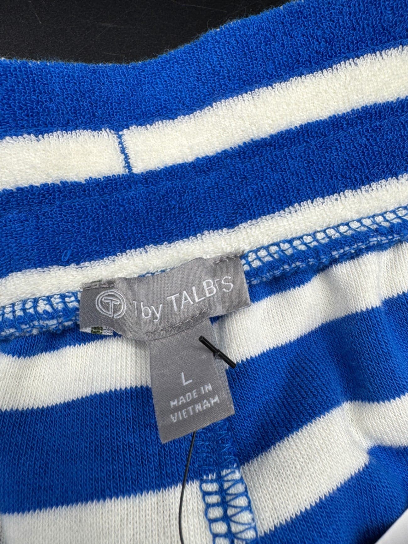 Talbots Blue Striped Terry Cloth Shorts - Thumbnail 5