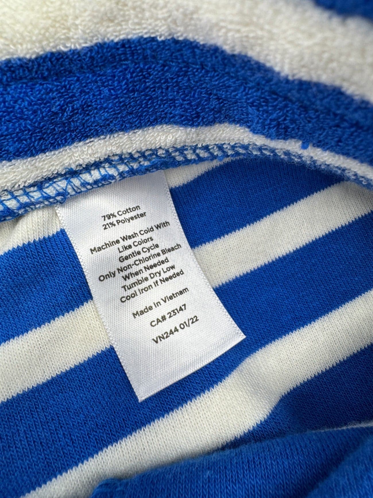 Talbots Blue Striped Terry Cloth Shorts - Thumbnail 7