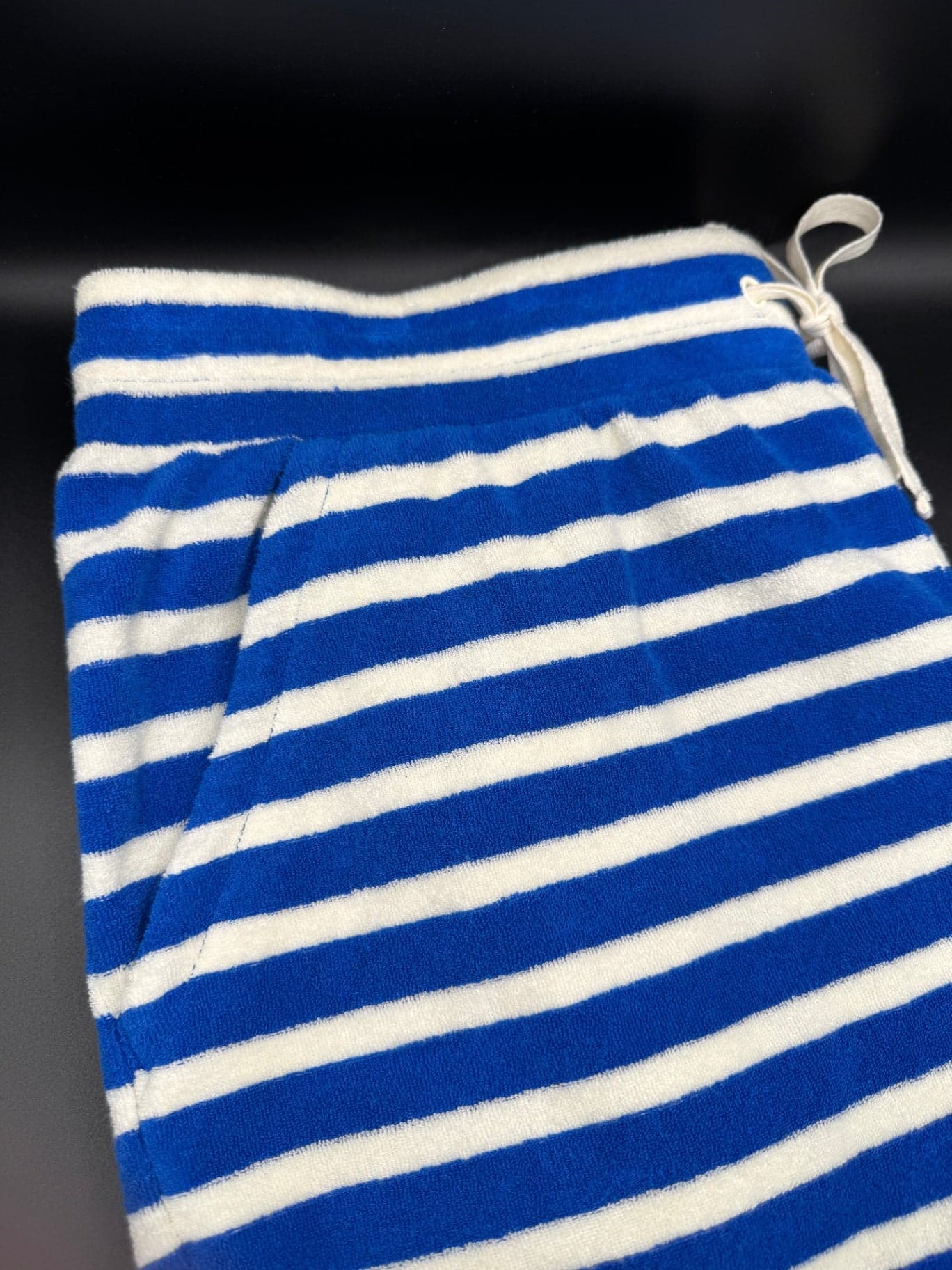 Talbots Blue Striped Terry Cloth Shorts - Thumbnail 4