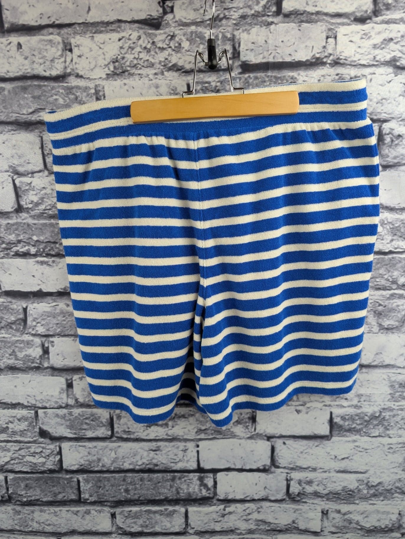 Talbots Blue Striped Terry Cloth Shorts - Thumbnail 2