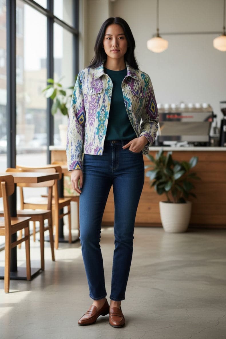Jones NY IKAT Denim Jacket - Thumbnail 11